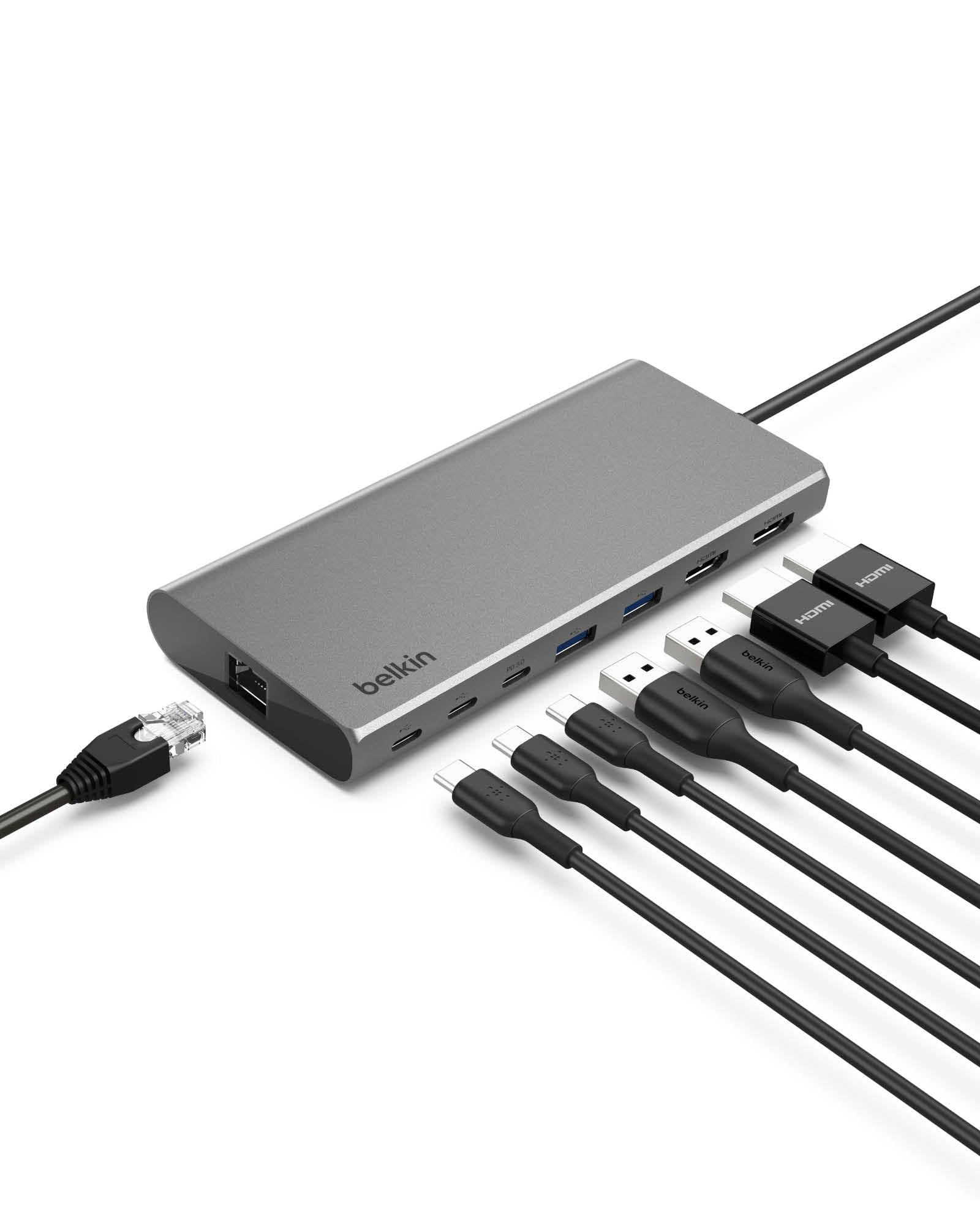 belkin-connect-hub-universale-8-in-1-usb-c-per-2-display-con-silicon-motion-100w image 2