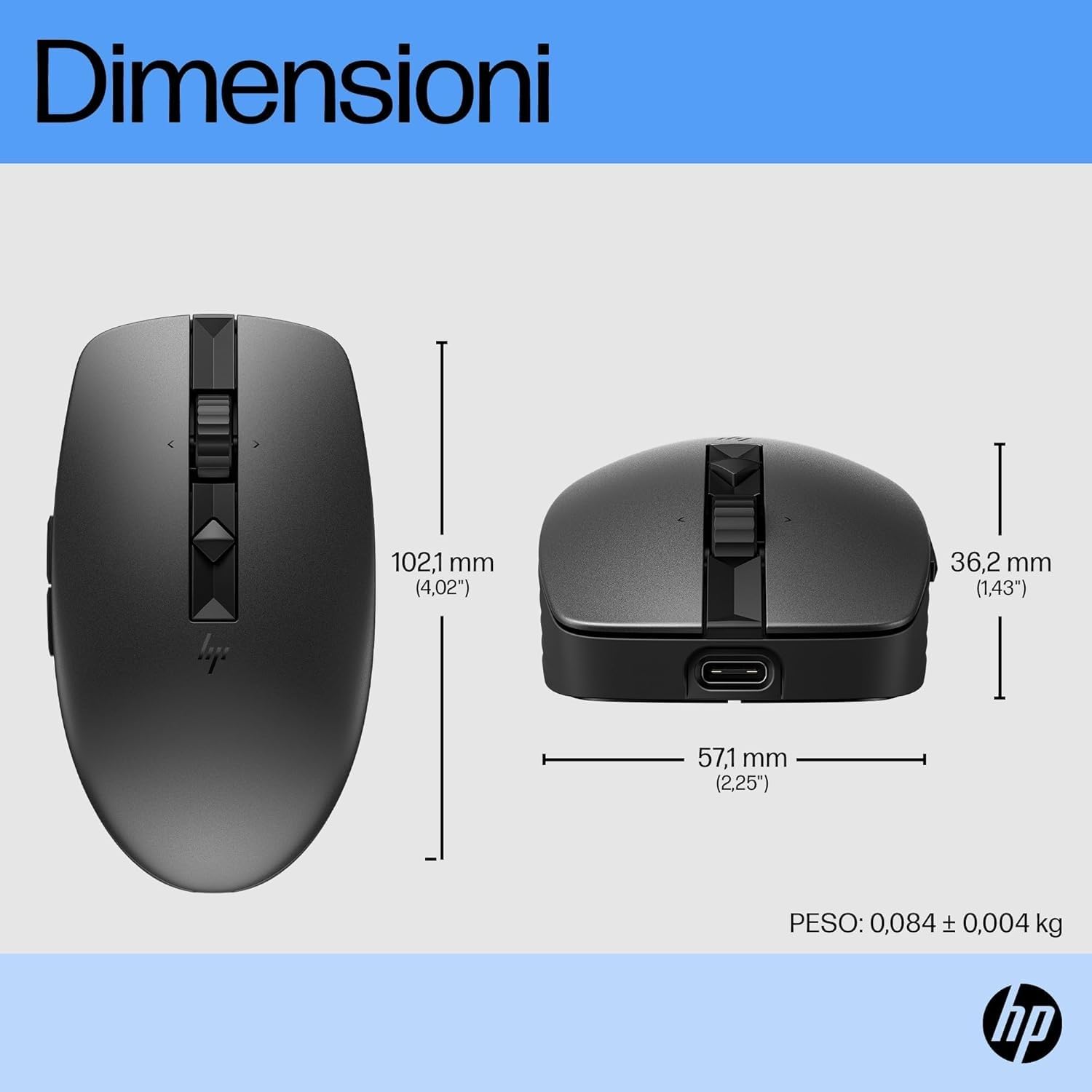 hp-710-mouse-wireless-silenzioso-ricaricabile-usb-c-con-autonomia-fino-a-90-gior image 6