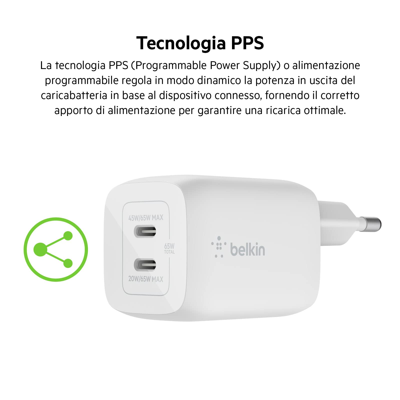 belkin-doppio-caricabatterie-da-parete-usb-c-65-w-gan-ricarica-rapida-pd-3-0-con image 6