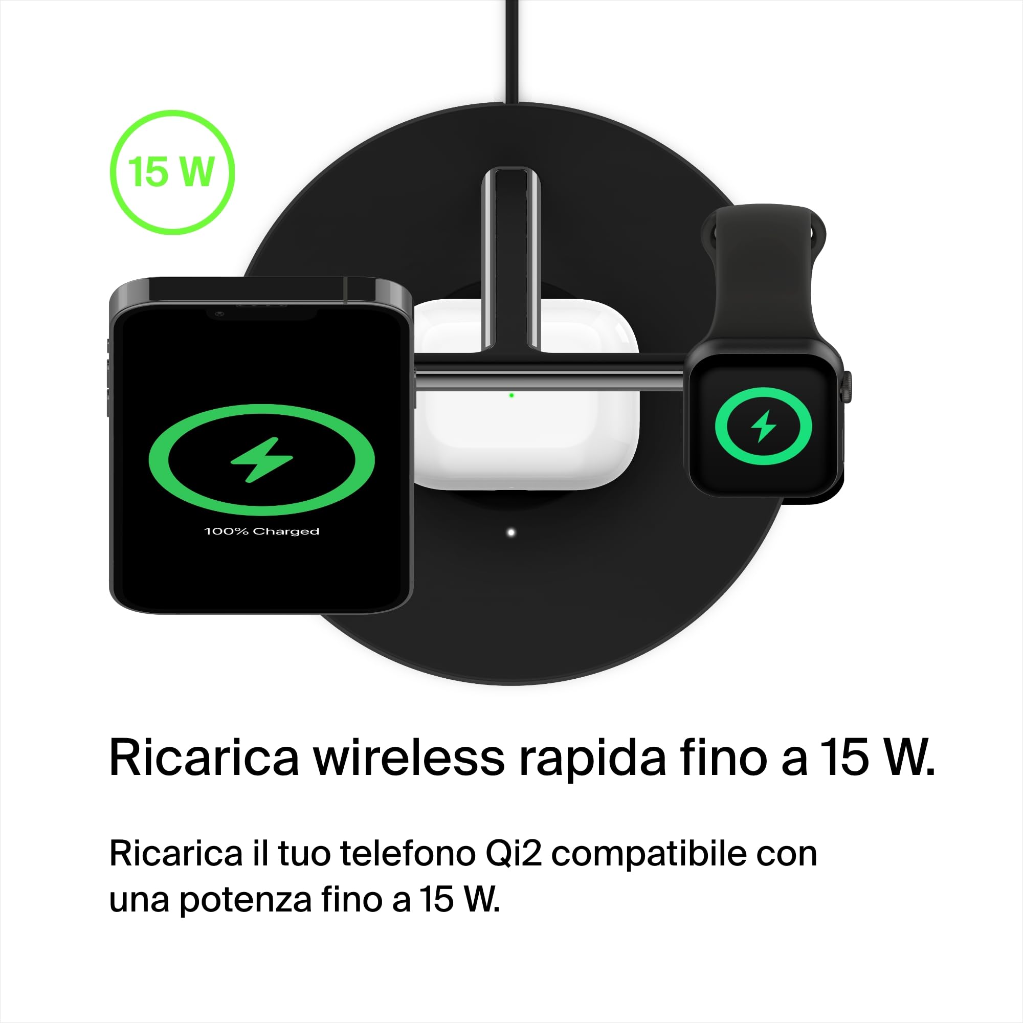 belkin-boostcharge-pro-3-in-1-wireless-charging-stand-con-qi2-15-w-stazione-di-r image 4