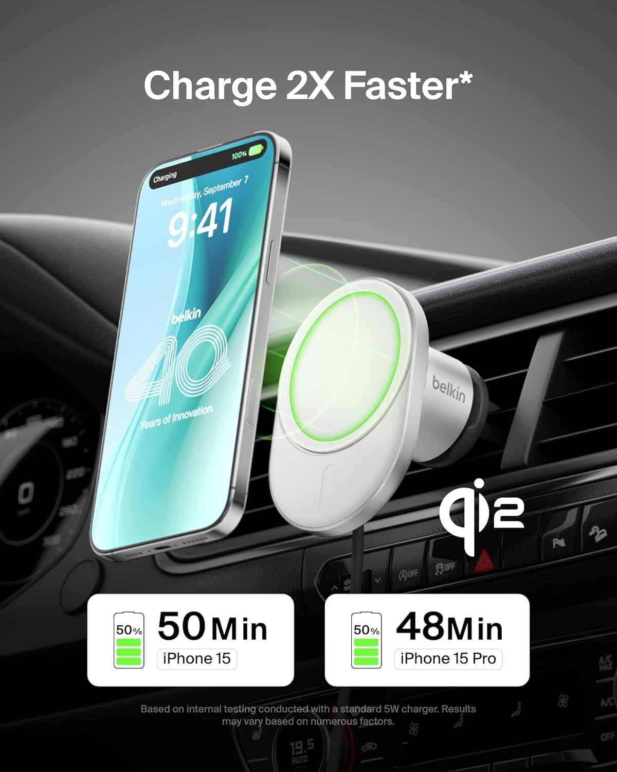 belkin-boostcharge-pro-caricabatteria-da-auto-wireless-magnetico-qi2-15w-compati image 6