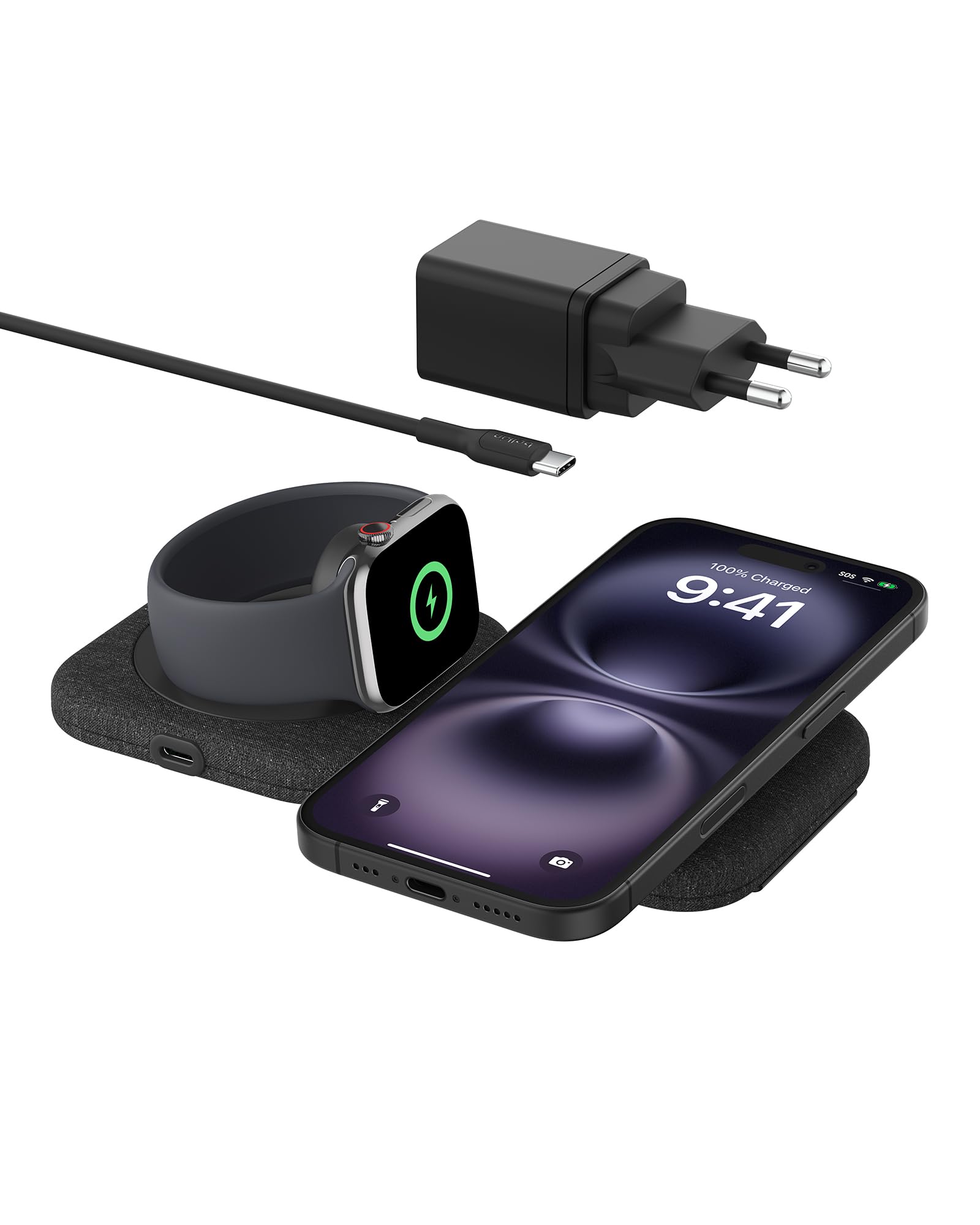 belkin-boostcharge-pro-2-in-1-tappetino-di-ricarica-magnetica-pieghevole-15w-qi2 image 1