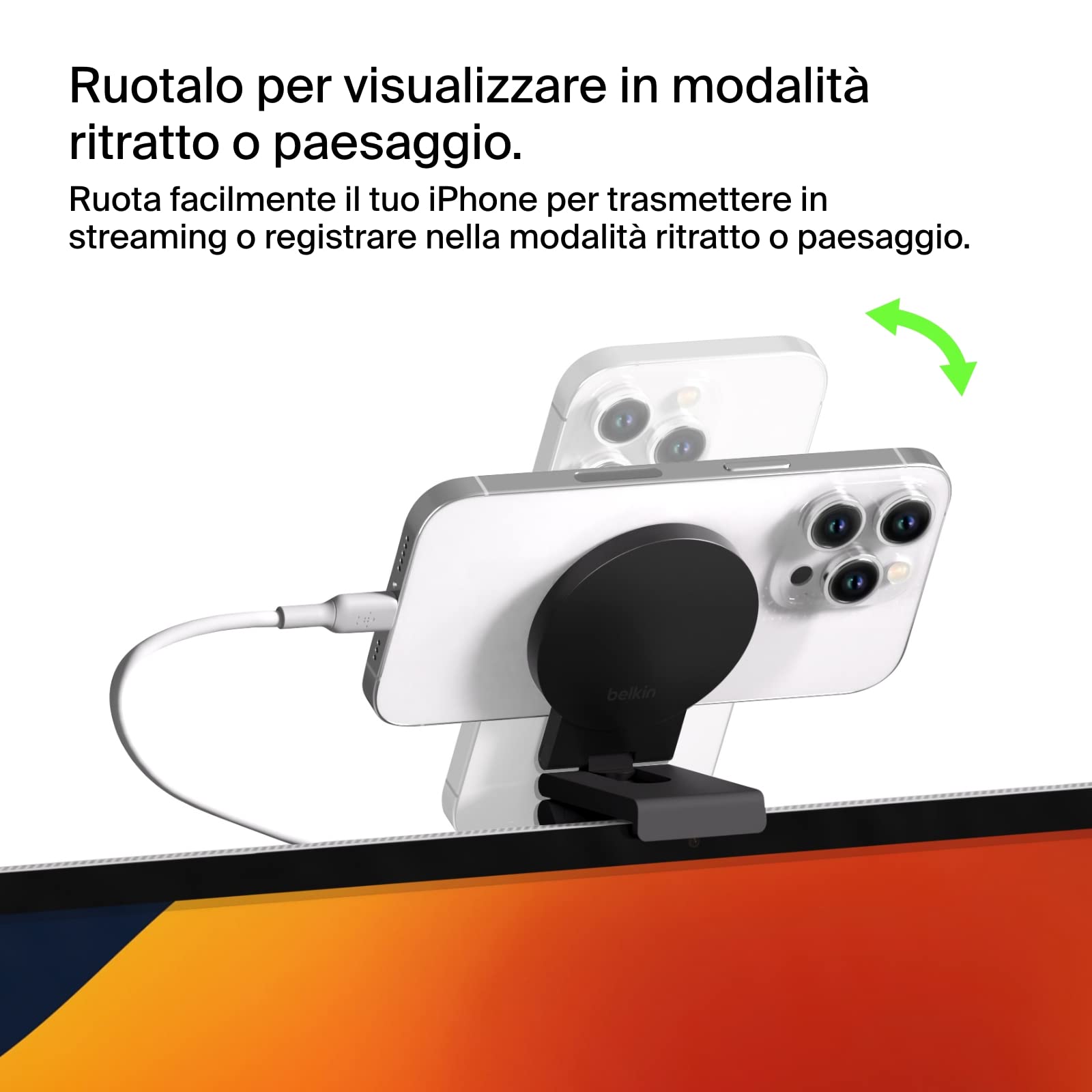 belkin-supporto-inclinabile-magnetico-per-iphone-con-magsafe-per-mac-e-studio-di image 4