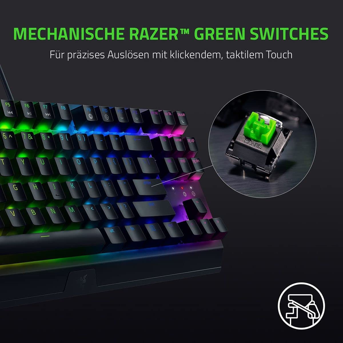 razer-blackwidow-v3-pro-tastiera-da-gaming-wireless-meccanica-con-switch-verdi-t image 8