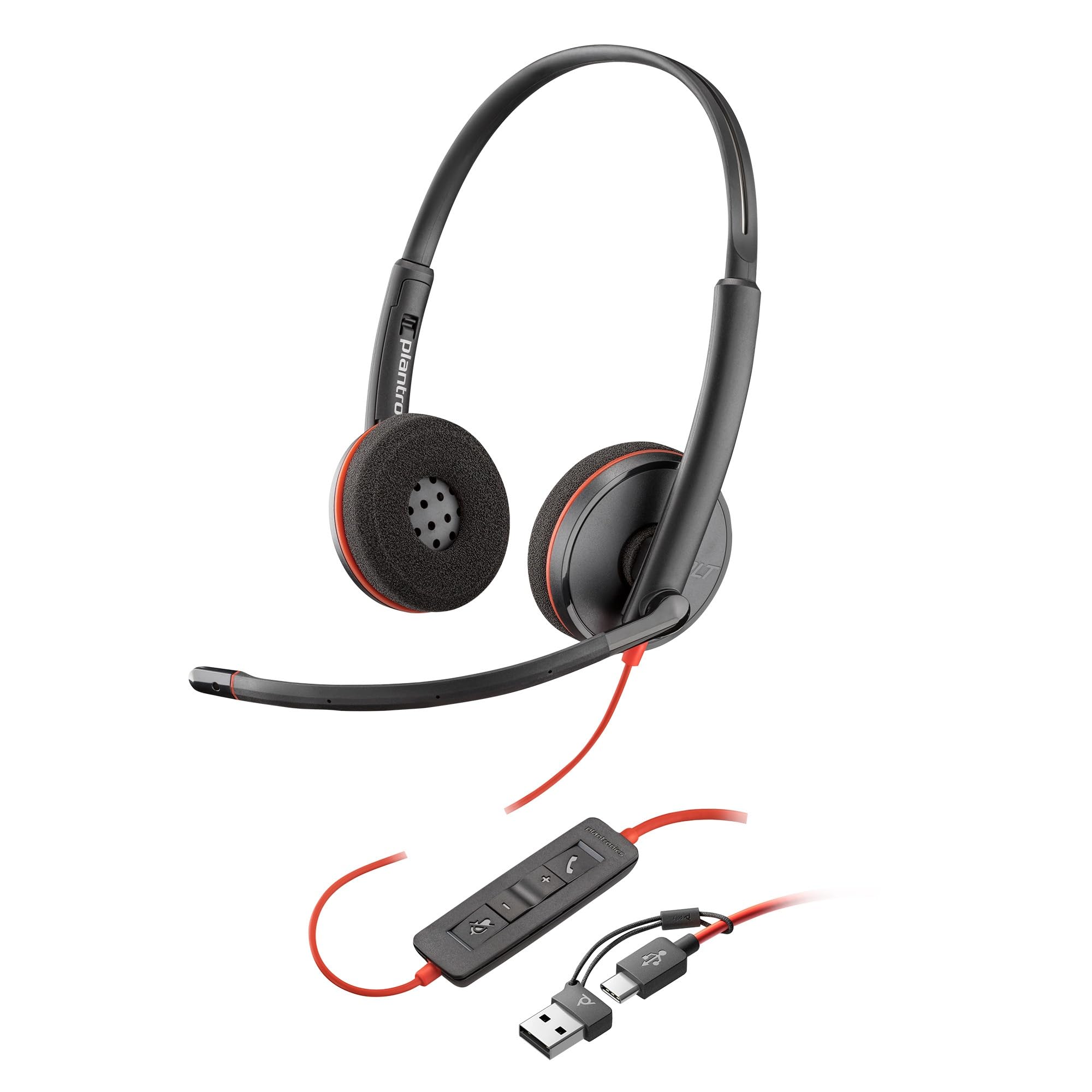 poly-blackwire-3220-cuffie-cablate-usb-a-usb-c-3-5-mm-con-microfono-a-riduzione- image 1