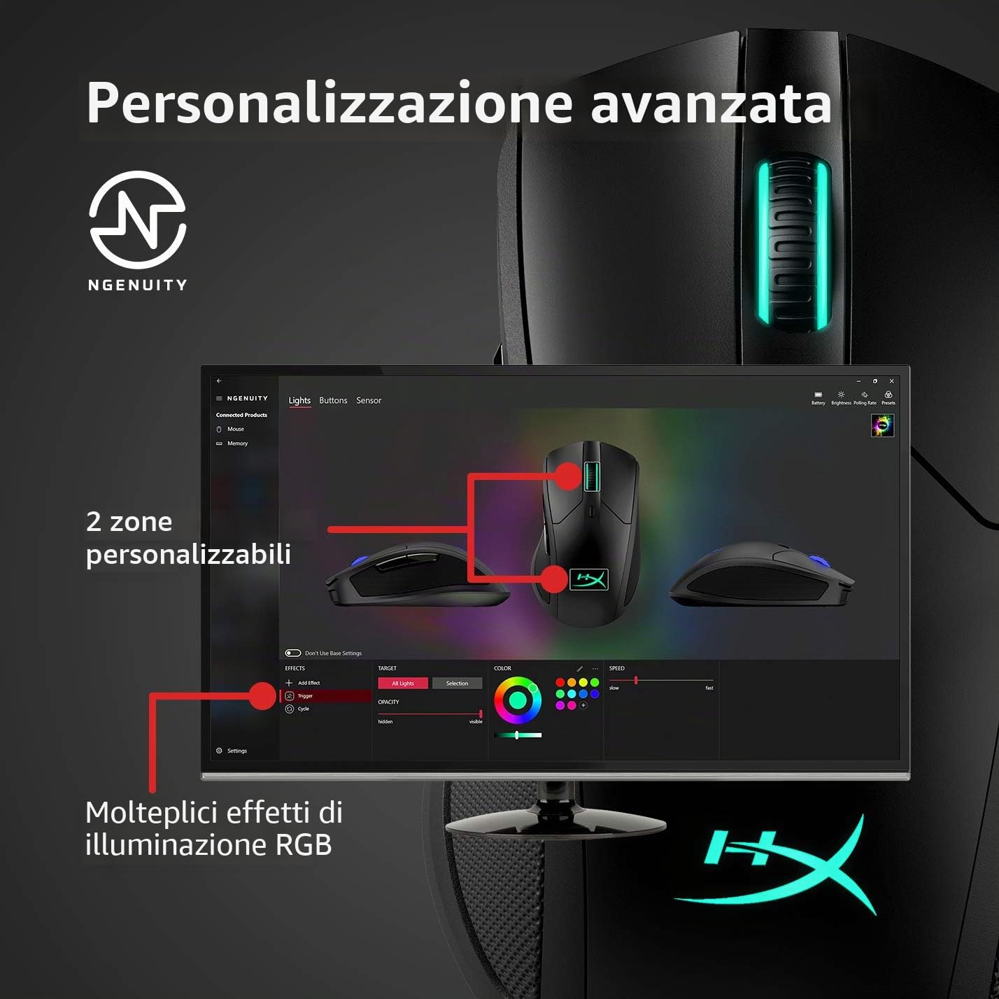 hp-hyperx-pulsefire-dart-mouse-gaming-wireless-2-4-ghz-con-sensore-pixart-16-000 image 7