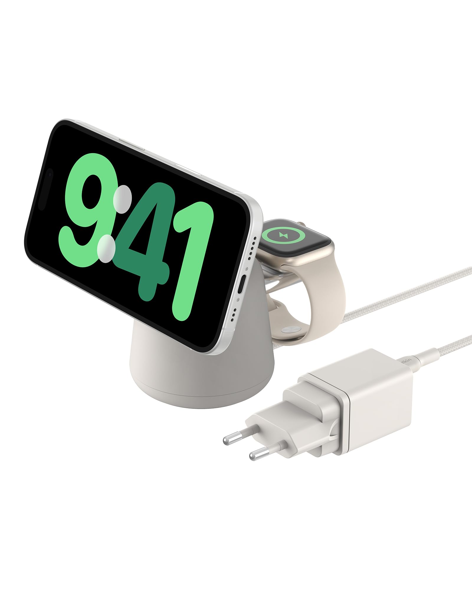 belkin-boostcharge-pro-dock-di-ricarica-wireless-2-in-1-con-magsafe-15-w-per-iph image 1