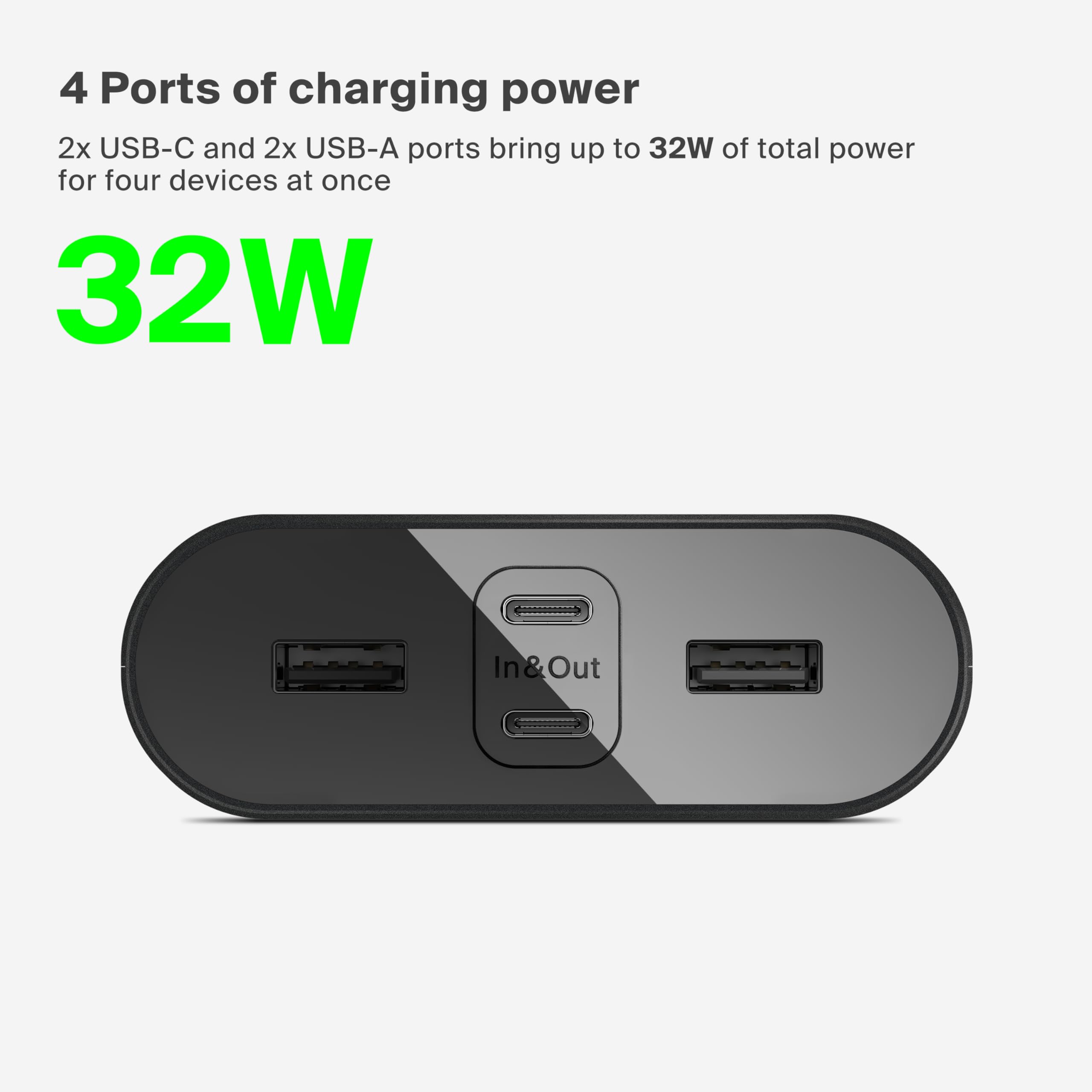 belkin-boostcharge-power-bank-26k-4-porte-26-000-mah-usb-c-pd-32-w-con-cavo-incl image 2