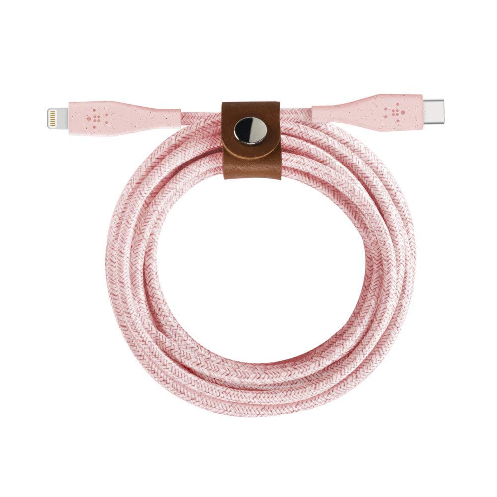 belkin-boost-charge-cavo-usb-c-a-lightning-mfi-duratek-1-2-m-con-cinturino-rosa- image 1