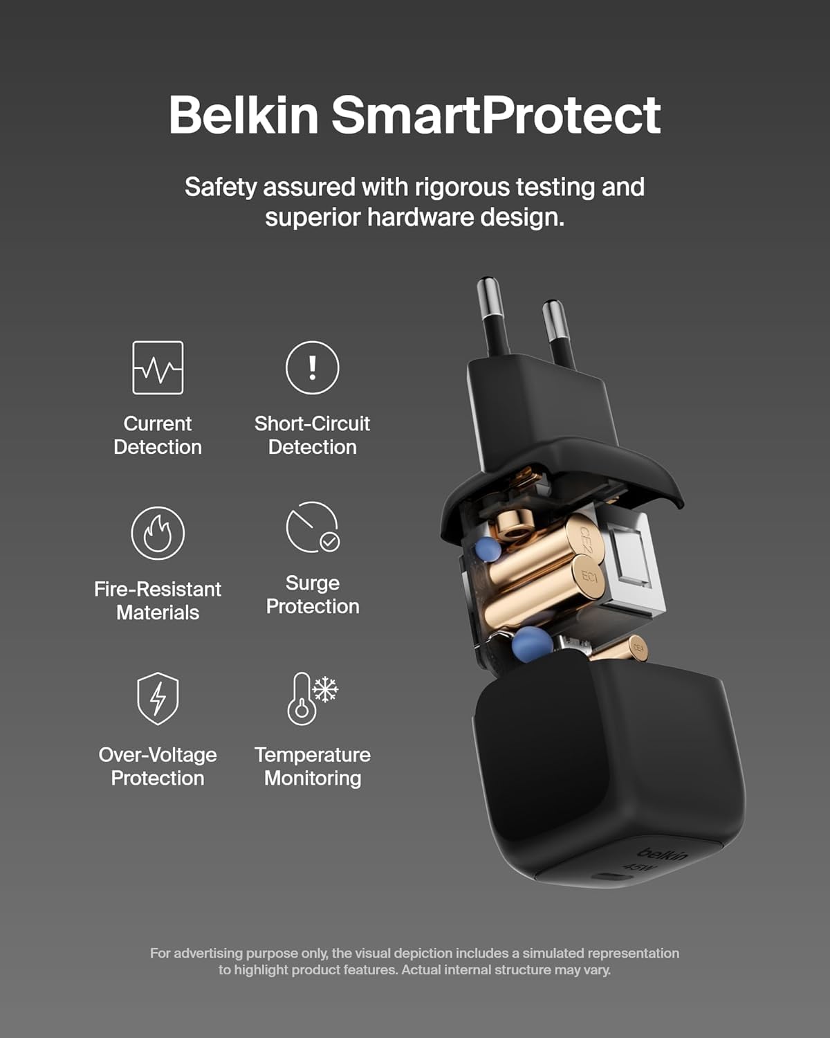 belkin-45w-usb-c-pd-wall-charger-wppsblk-wcharge-caricatore-da-viaggio-con-cavo- image 4