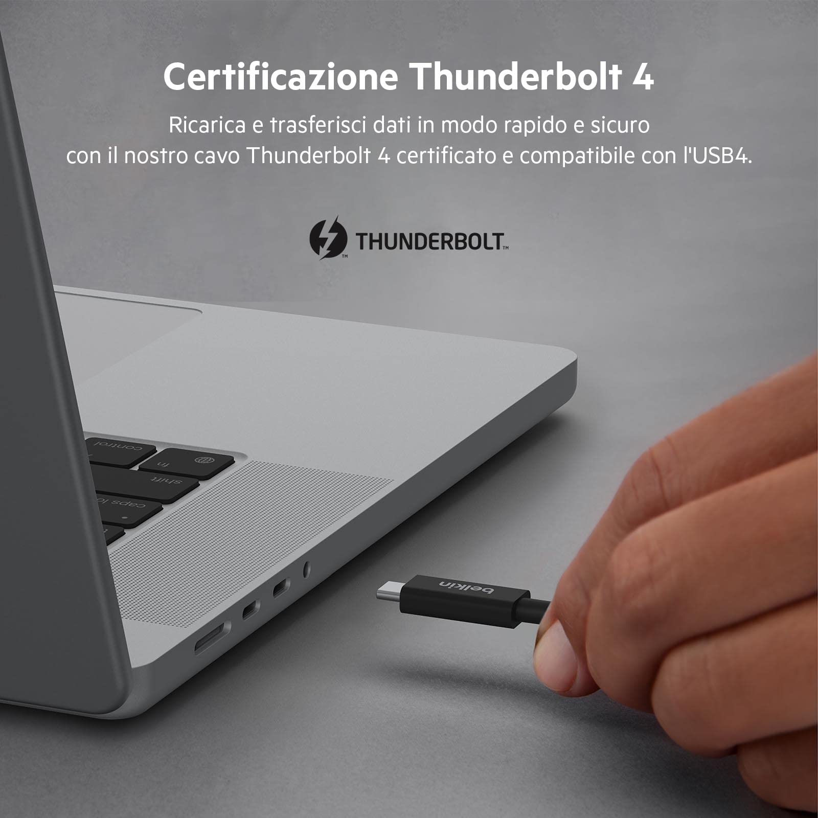 belkin-cavo-thunderbolt-4-attivo-usb-type-c-da-2-m-40-gbps-power-delivery-100-w- image 3