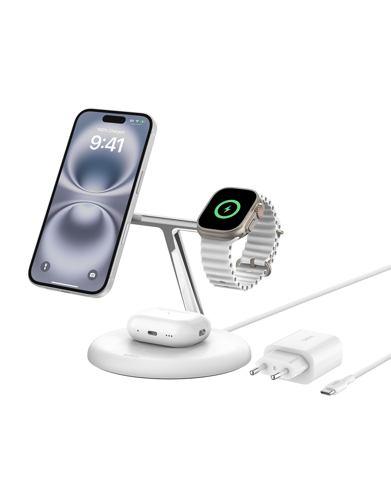 belkin-supporto-di-ricarica-wireless-magnetico-3-in-1-qi2-15w-compatibile-magsaf image 8