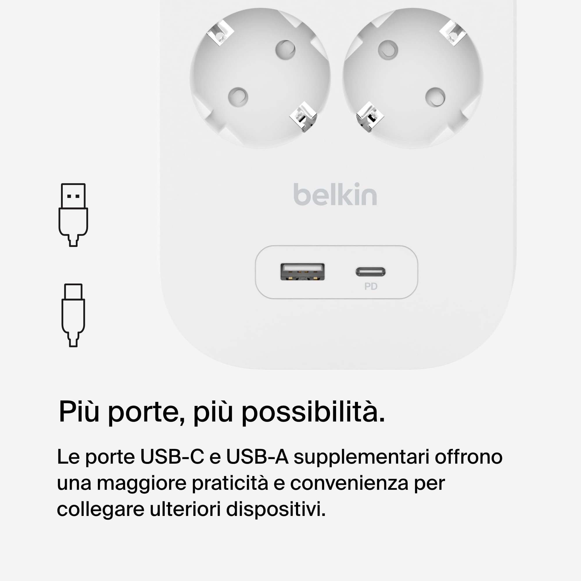 belkin-multipresa-a-parete-con-6-prese-ca-protette-usb-c-pd-e-usb-a-cavo-2-m-pro image 4