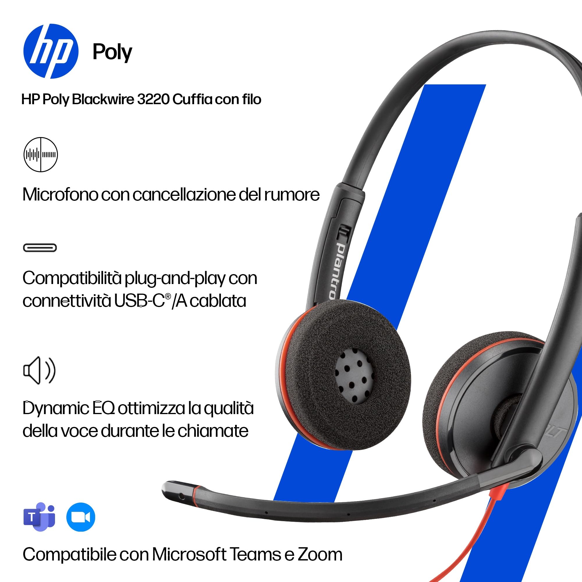 poly-blackwire-3220-cuffie-cablate-usb-a-usb-c-3-5-mm-con-microfono-a-riduzione- image 3