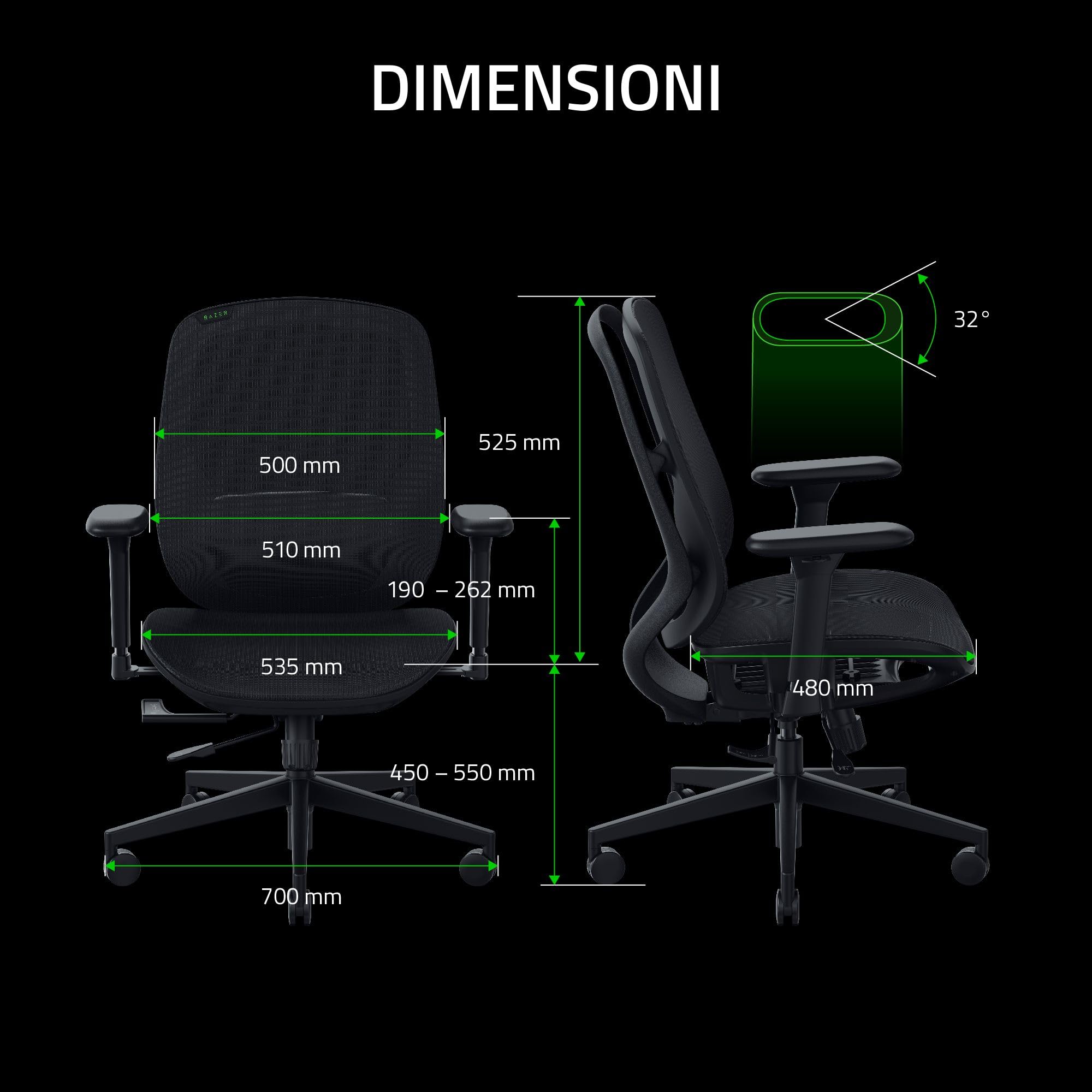 razer-fujin-sedia-da-gaming-in-rete-traspirante-con-synchro-tilt-130-supporto-lo image 2