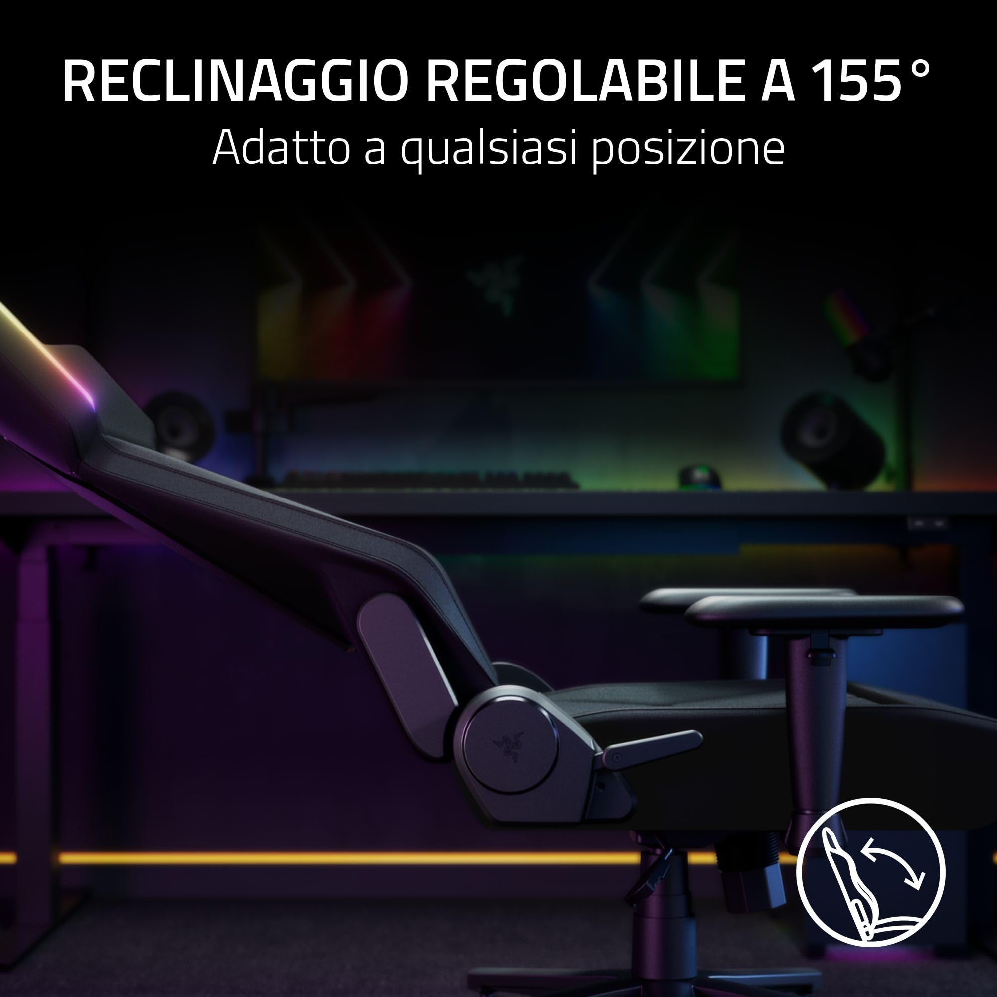 razer-soma-chroma-sedia-da-gaming-wireless-con-chroma-rgb-supporto-lombare-ergon image 8
