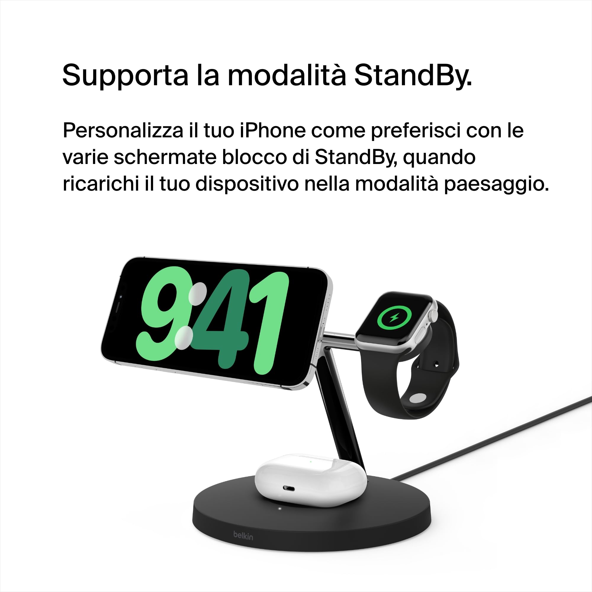 belkin-boostcharge-pro-3-in-1-wireless-charging-stand-con-qi2-15-w-stazione-di-r image 3