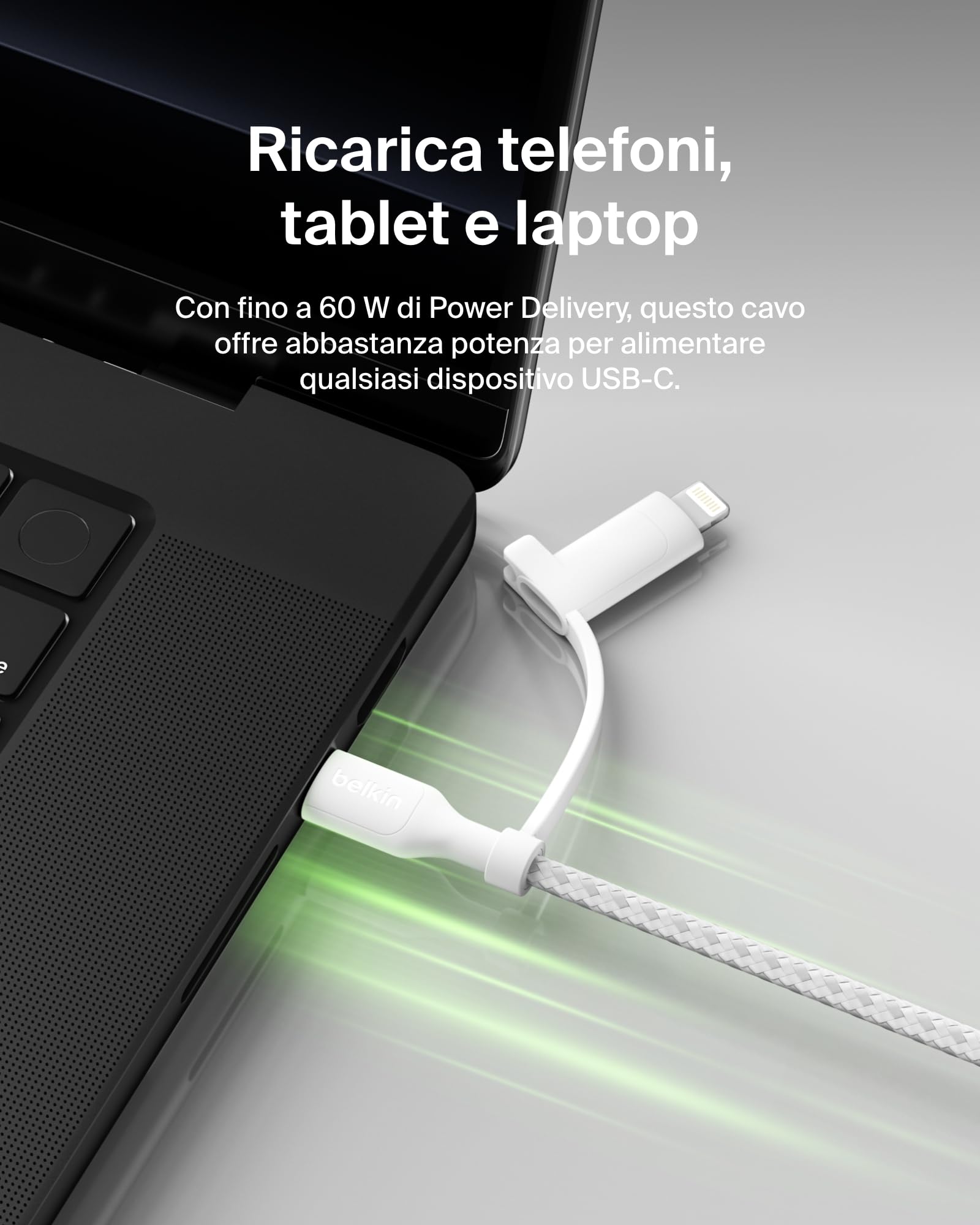 belkin-boostcharge-cavo-di-ricarica-2-in-1-usb-c-e-lightning-intrecciato-60-w-ri image 5