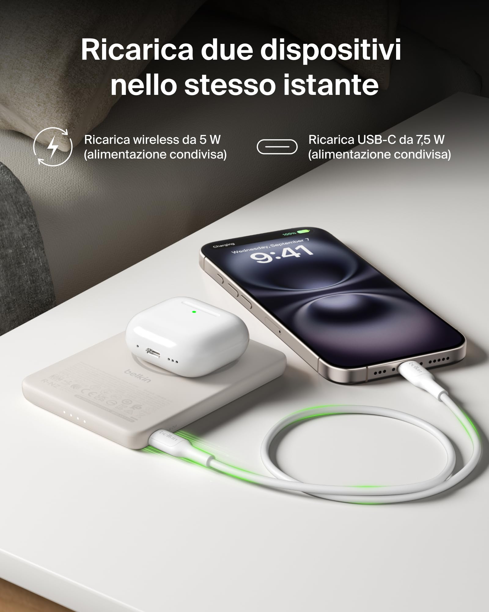 belkin-boostcharge-power-bank-magnetico-5000mah-qi2-7-5w-ultra-sottile-con-anell image 6