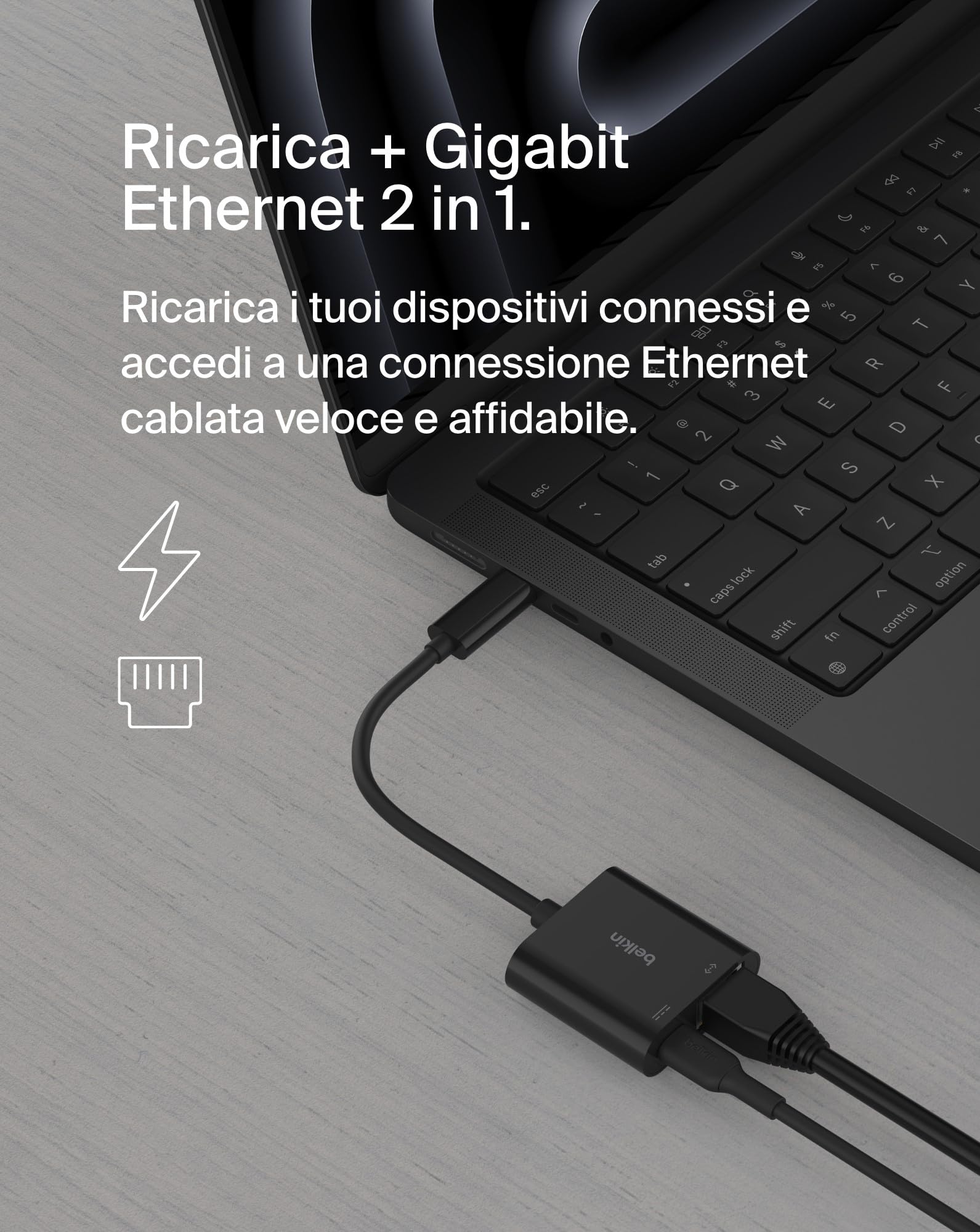 belkin-connect-adattatore-usb-c-a-ethernet-gigabit-ricarica-100-w-pd-10-100-1000 image 2