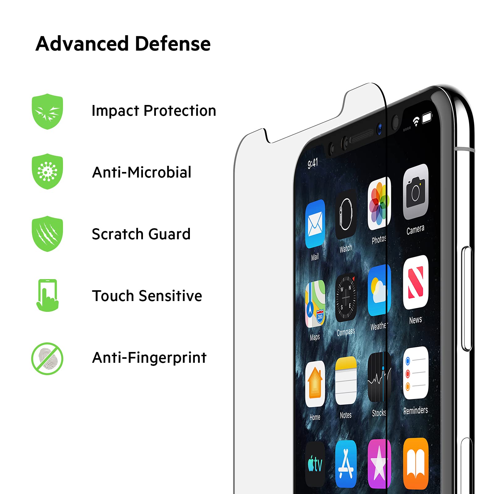 belkin-proteggi-schermo-temperedglass-antimicrobico-per-iphone-11-pro-max-con-su image 2