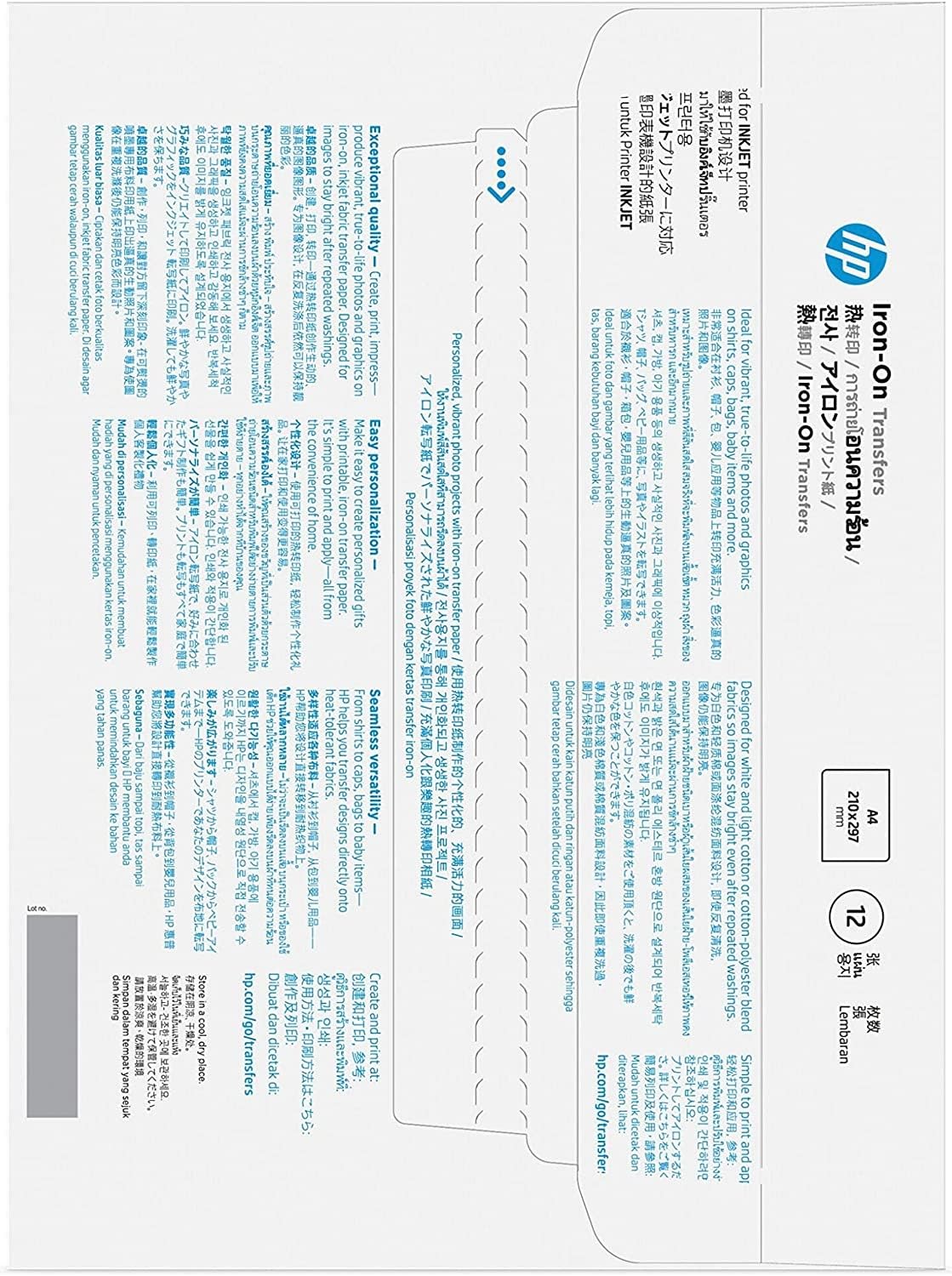 hp-c6050a-iron-on-transfers-fogli-trasferibili-a-caldo-a4-170-g-m-per-magliette- image 3