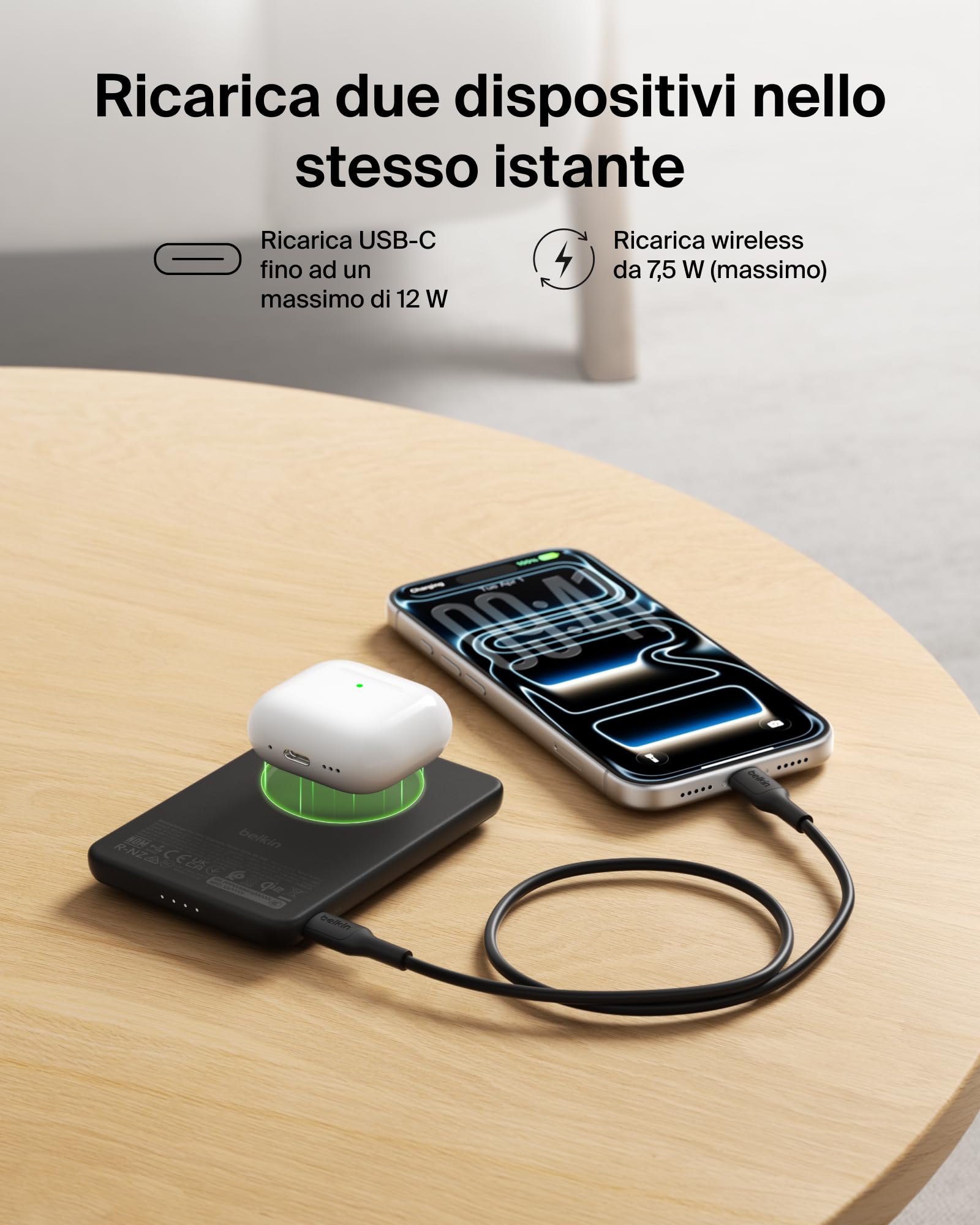 belkin-boostcharge-power-bank-magnetico-5000-mah-qi2-15w-caricatore-wireless-con image 7