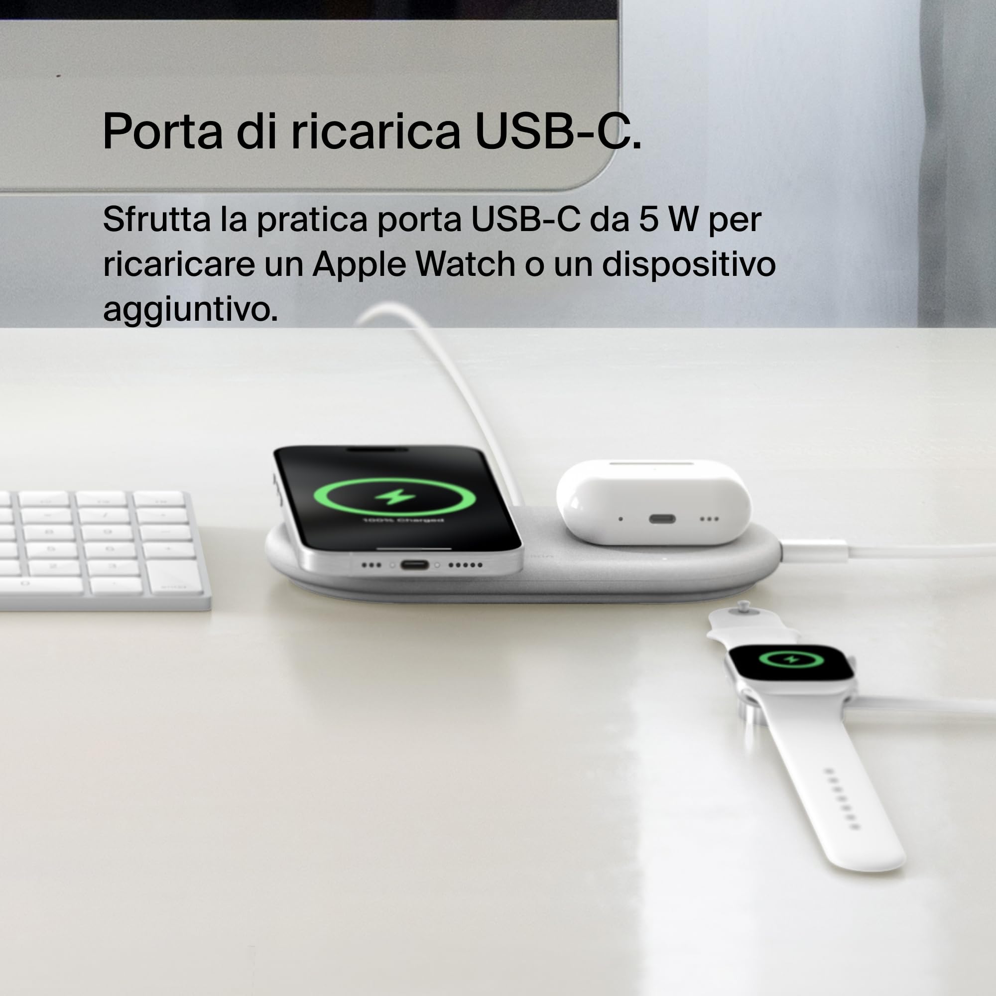 belkin-boostcharge-pro-tappetino-di-ricarica-wireless-2-in-1-qi2-15w-magnetico-c image 3