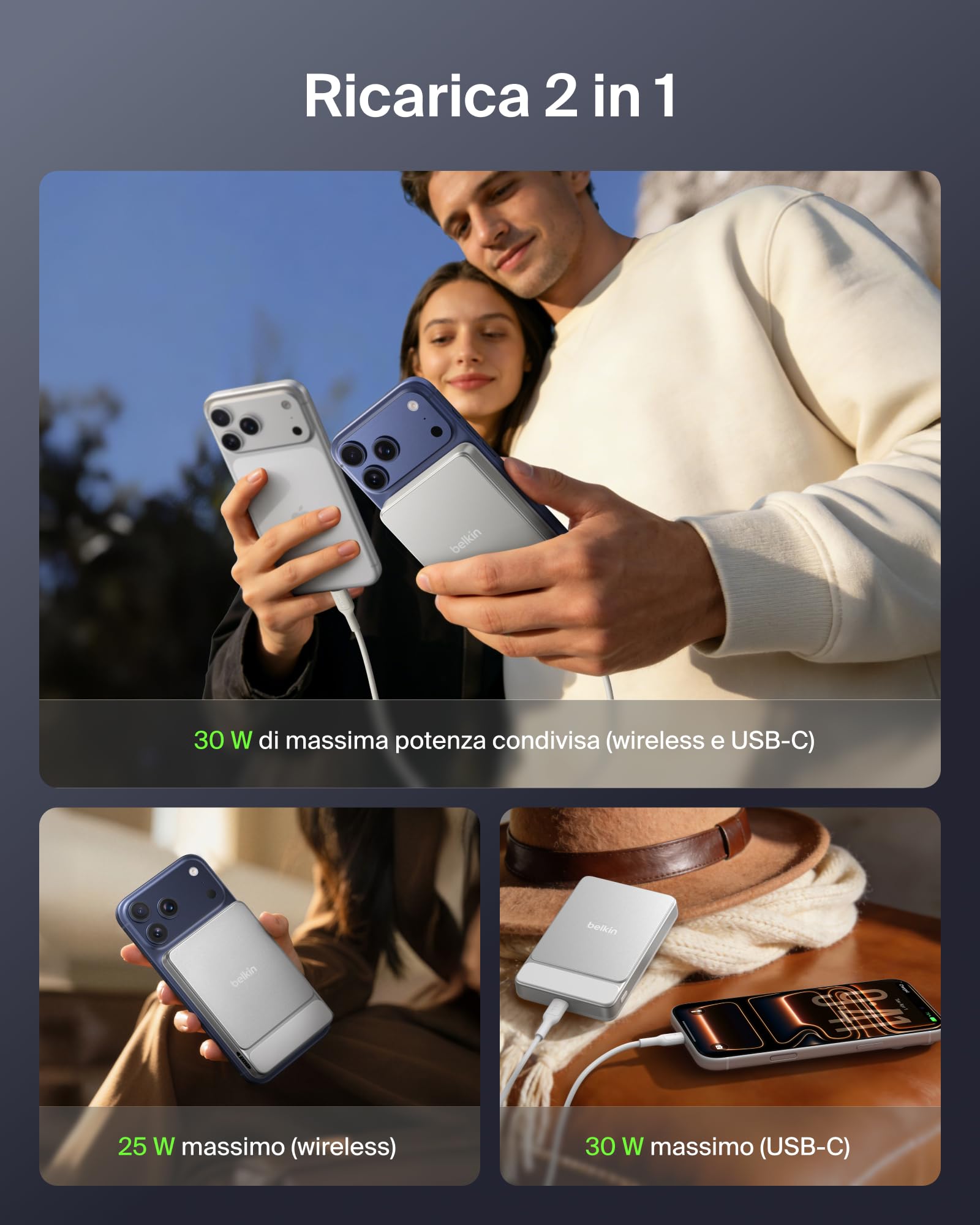 belkin-ultracharge-power-bank-magnetico-qi2-25w-10000-mah-con-cavo-usb-c-incluso image 6