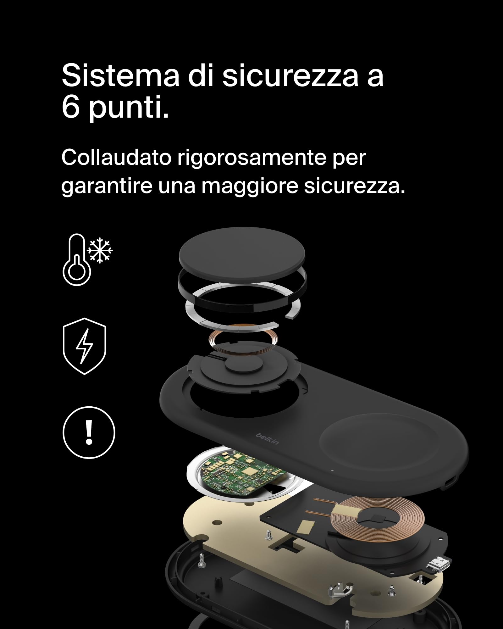 belkin-boostcharge-pro-tappetino-di-ricarica-wireless-3-in-1-qi2-15w-con-magneti image 7