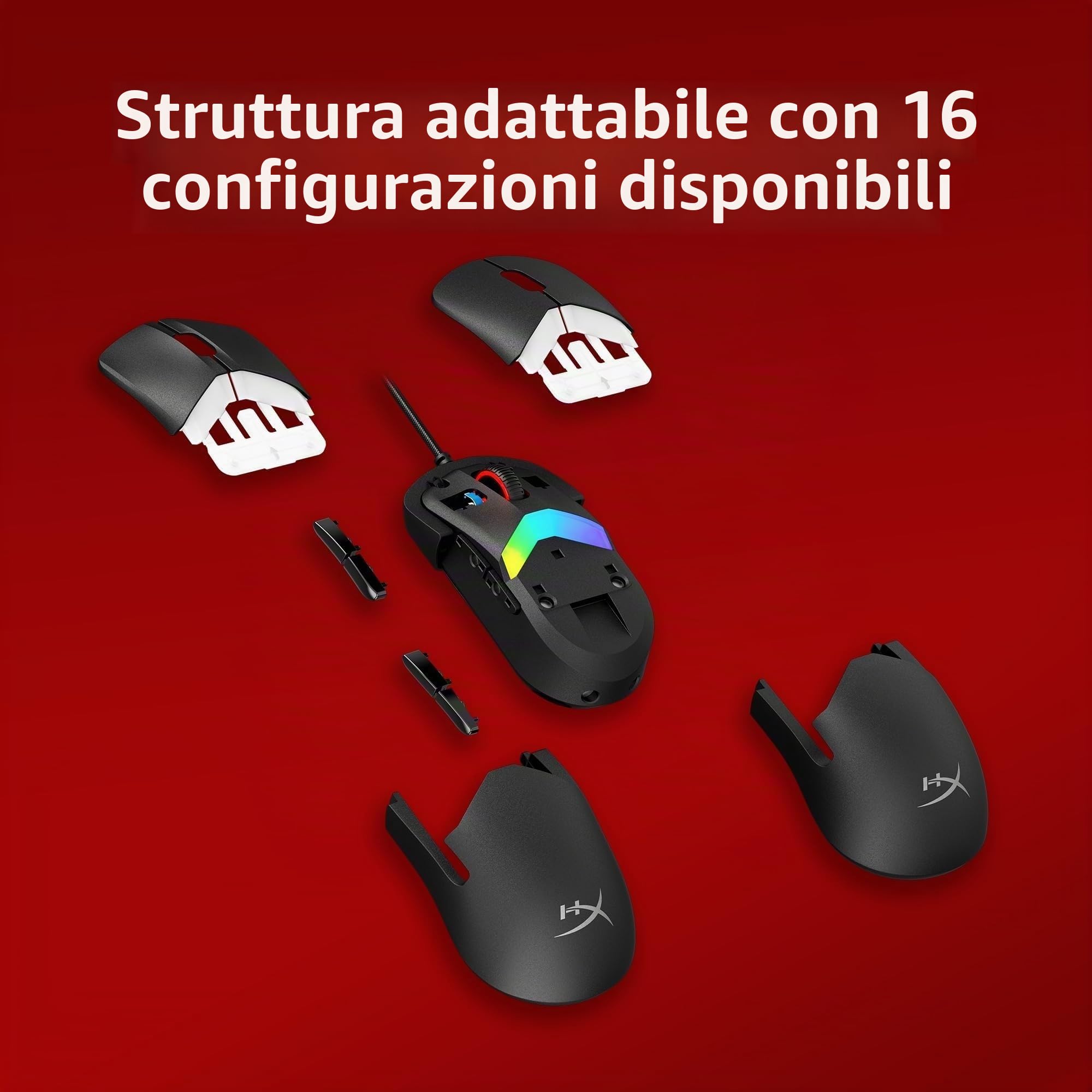 hyperx-pulsefire-saga-mouse-gaming-cablato-modulare-rgb-sensore-hyperx-26k-polli image 2