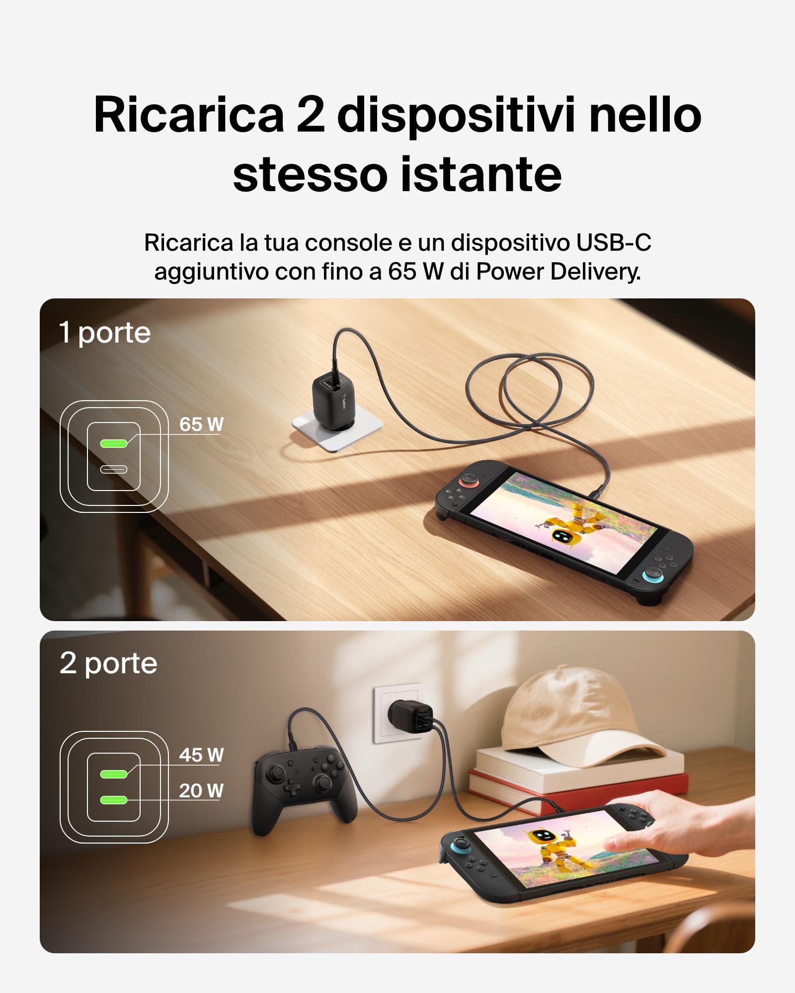 belkin-gaming-doppio-caricatore-da-muro-usb-c-65w-con-gan-e-pd-3-0-pps-per-ninte image 3