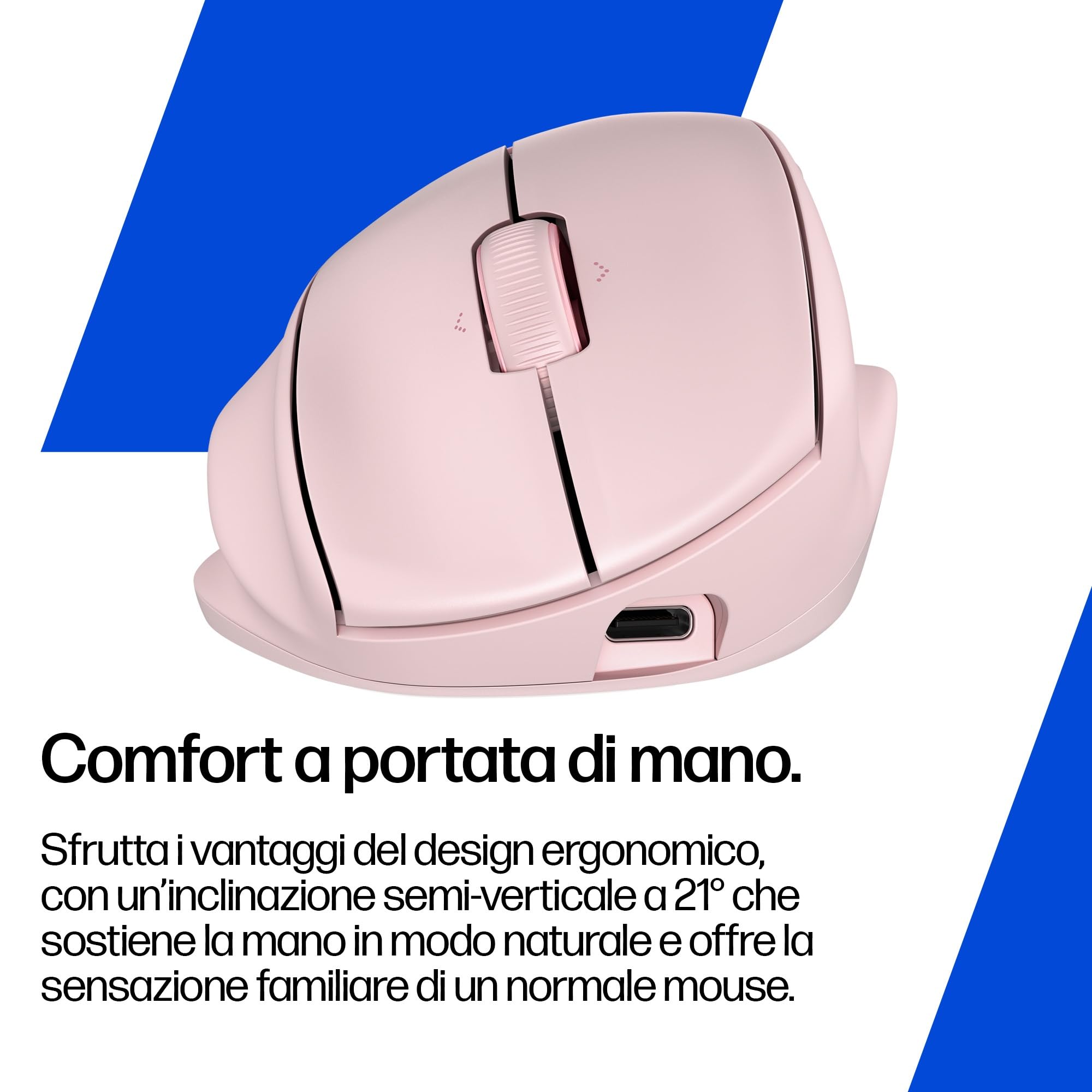 hp-tilt-720m-mouse-wireless-ergonomico-semi-verticale-a-21-con-bluetooth-e-dongl image 3