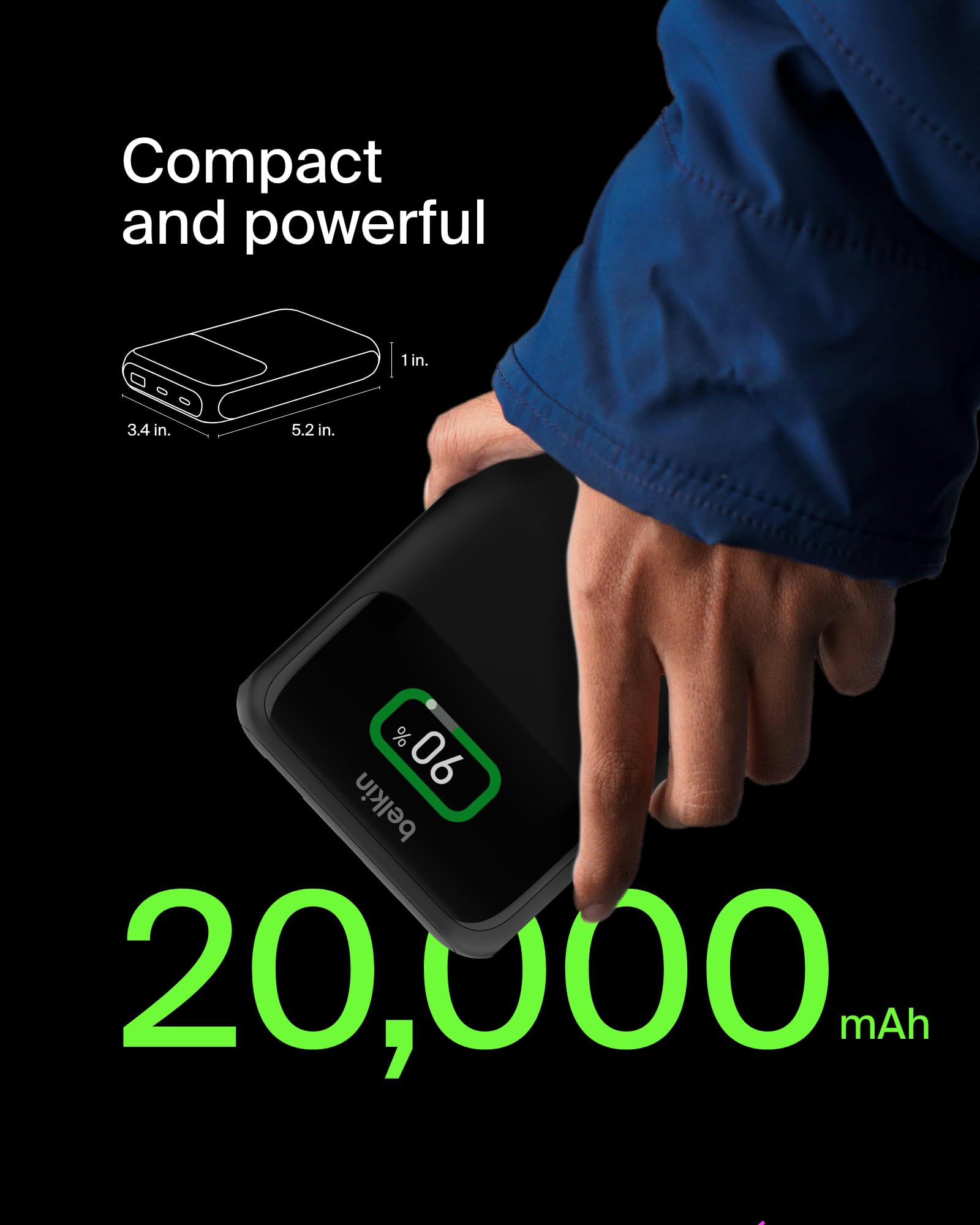belkin-boostcharge-power-bank-20k-per-laptop-20-000-mah-3-porte-usb-c-usb-a-65-w image 3