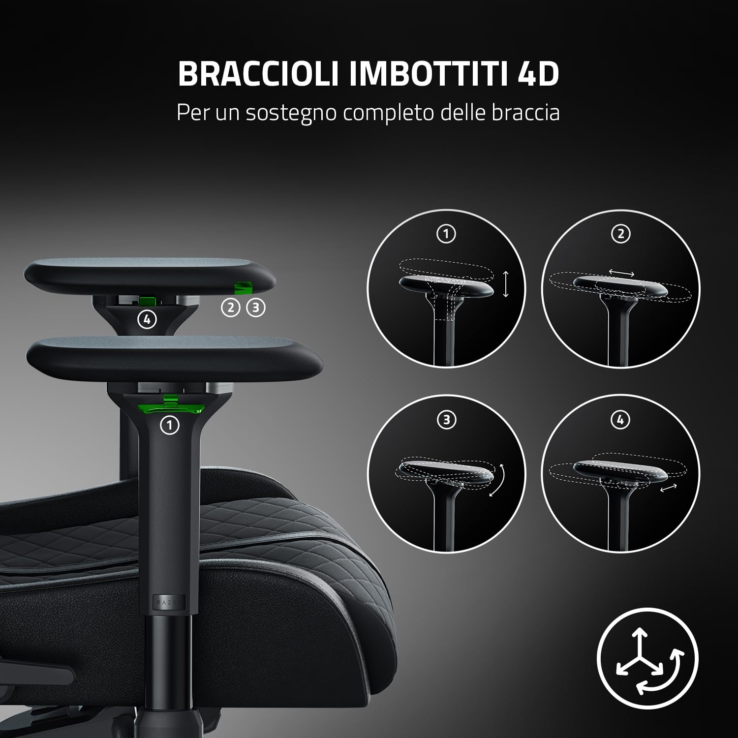 razer-enki-black-sedia-da-gaming-con-supporto-lombare-integrato-finta-pelle-mult image 7