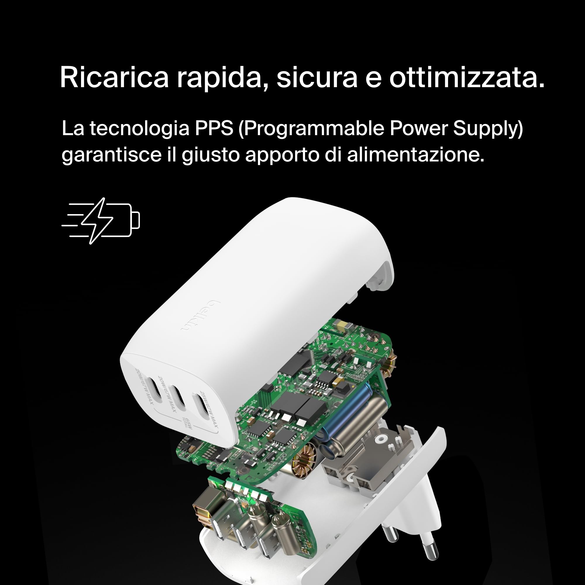 belkin-boostcharge-caricatore-da-parete-3-porte-usb-c-67-w-con-pps-e-power-deliv image 4