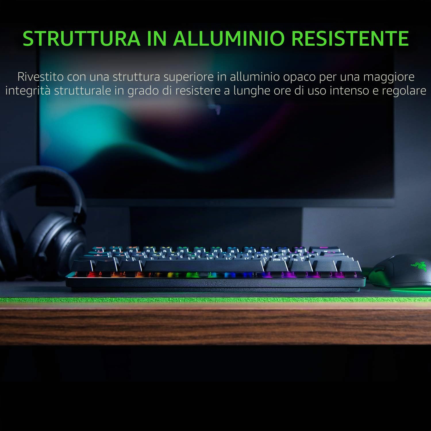 razer-huntsman-mini-60-tastiera-gaming-con-switch-ottici-viola-layout-spagnolo image 5