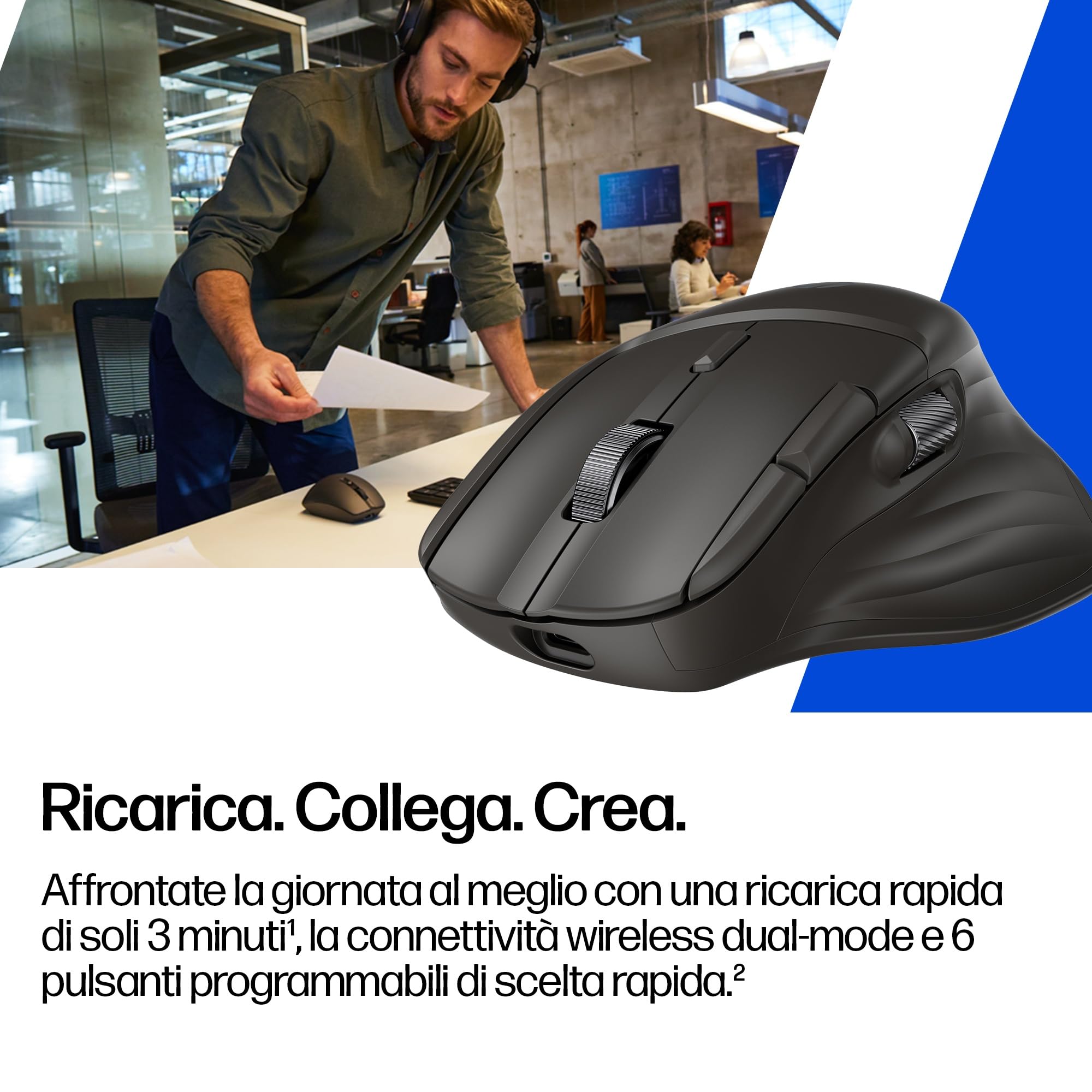 hp-780m-mouse-wireless-ergonomico-con-supercondensatore-ricaricabile-scorrimento image 6