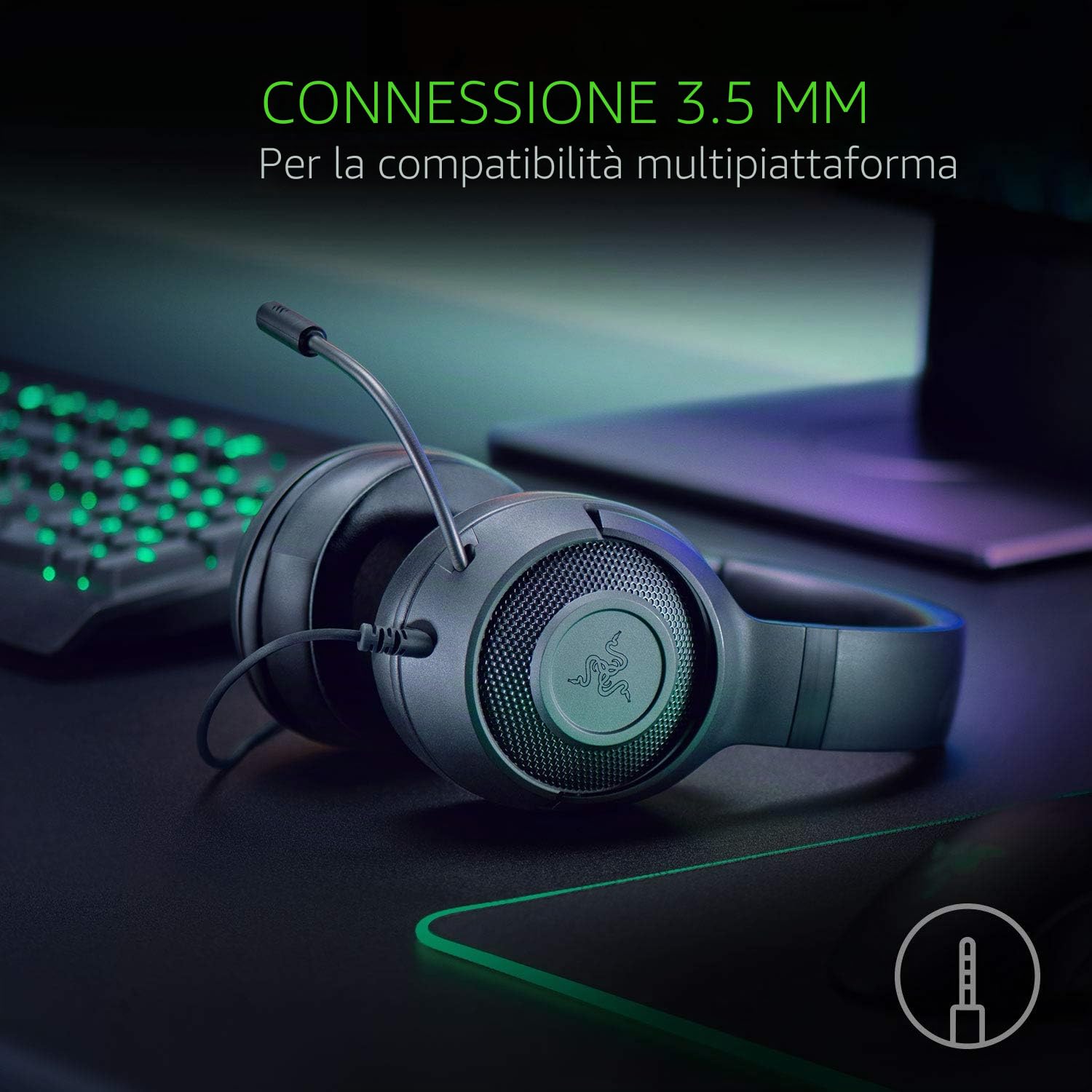 razer-kraken-x-lite-cuffie-gaming-ultraleggere-230g-audio-7-1-microfono-cardioid image 7