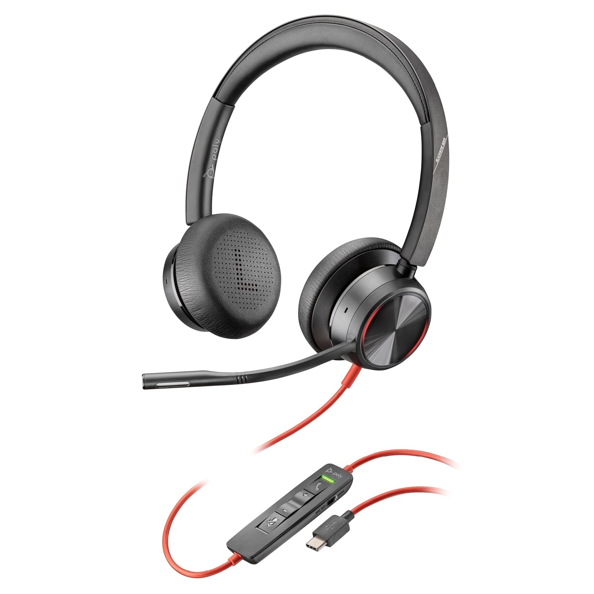 poly-blackwire-8225-cuffia-cablata-usb-a-usb-c-con-anc-ibrida-riduzione-rumore-e image 1