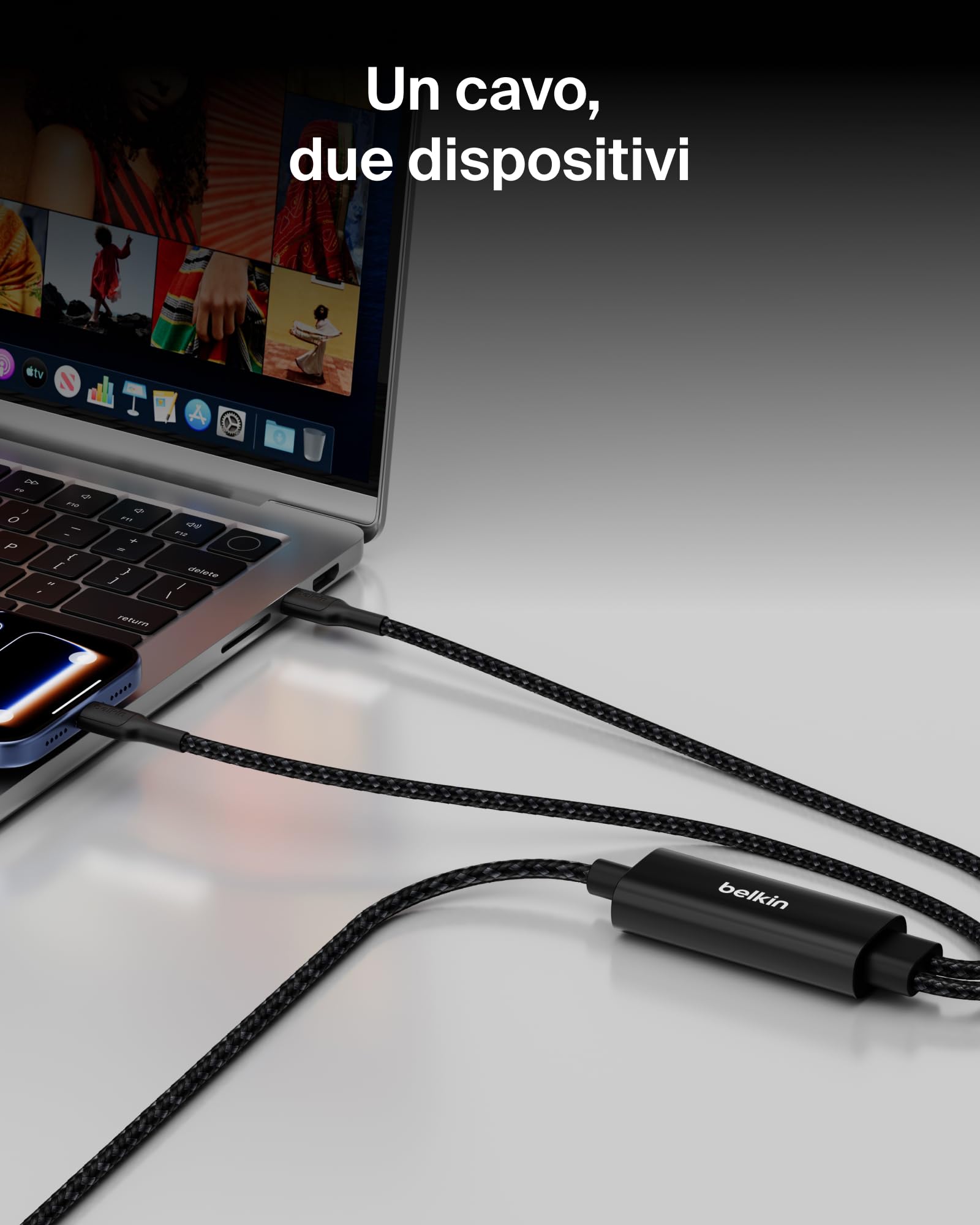 belkin-boostcharge-pro-cavo-multi-usb-c-2-in-1-140w-splitter-usb-c-a-ricarica-ra image 2