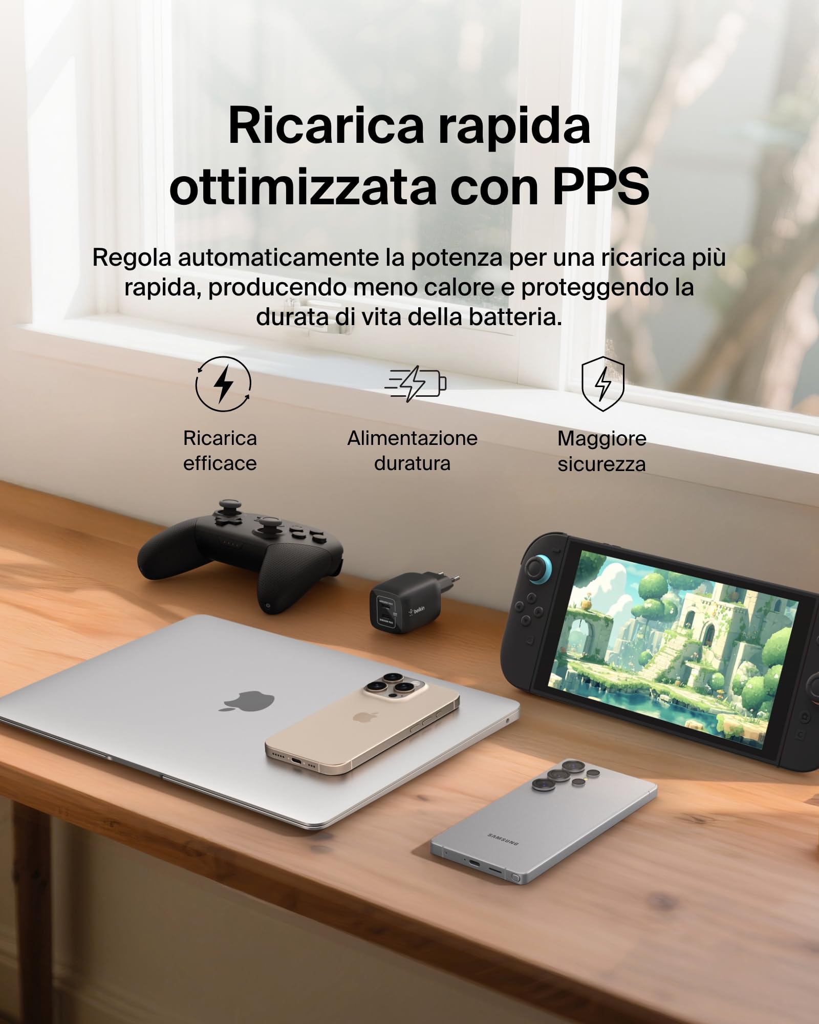 belkin-gaming-doppio-caricatore-da-muro-usb-c-65w-con-gan-e-pd-3-0-pps-per-ninte image 6