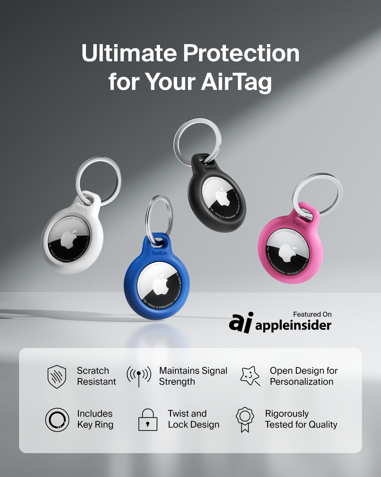 belkin-secure-holder-portachiavi-per-apple-airtag-con-anello-portachiavi-e-chius image 2