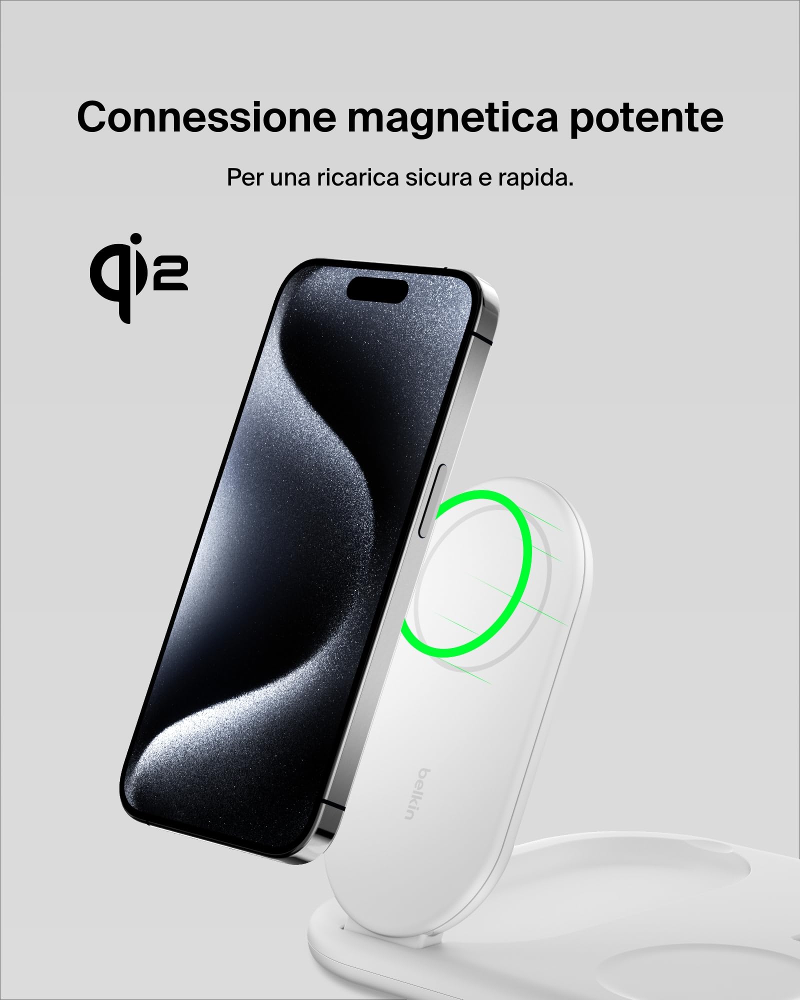 belkin-boostcharge-qi2-caricabatterie-magnetico-pieghevole-3-in-1-da-15-w-compat image 4