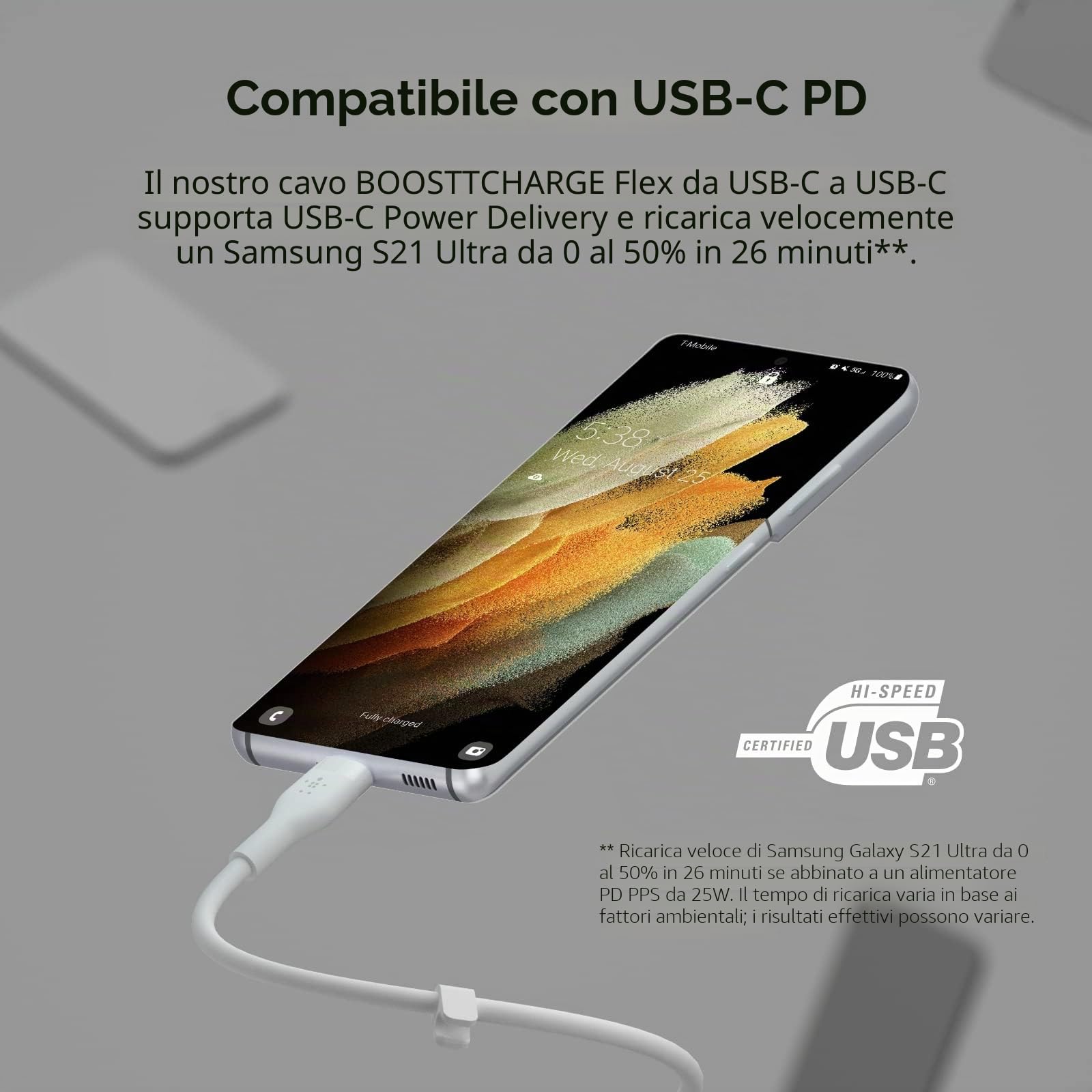 belkin-flex-cavo-usb-c-usb-c-in-silicone-ricarica-rapida-fino-a-60-w-usb-c-pd-2- image 2
