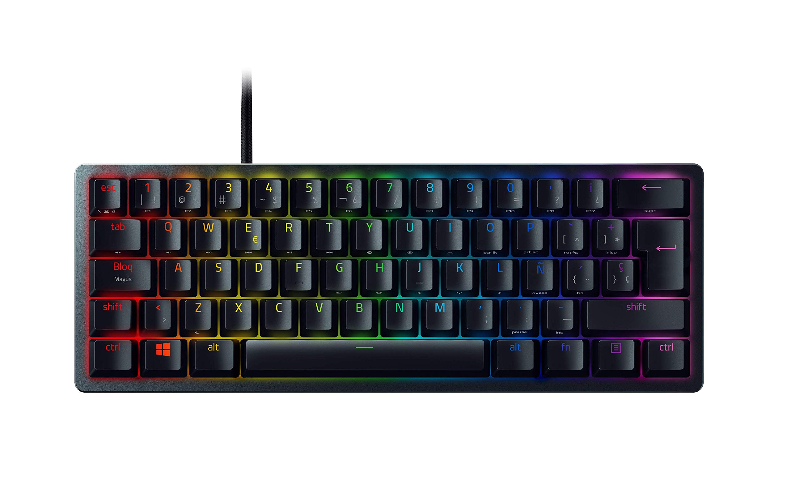 razer-huntsman-mini-60-tastiera-gaming-con-switch-ottici-viola-layout-spagnolo image 1