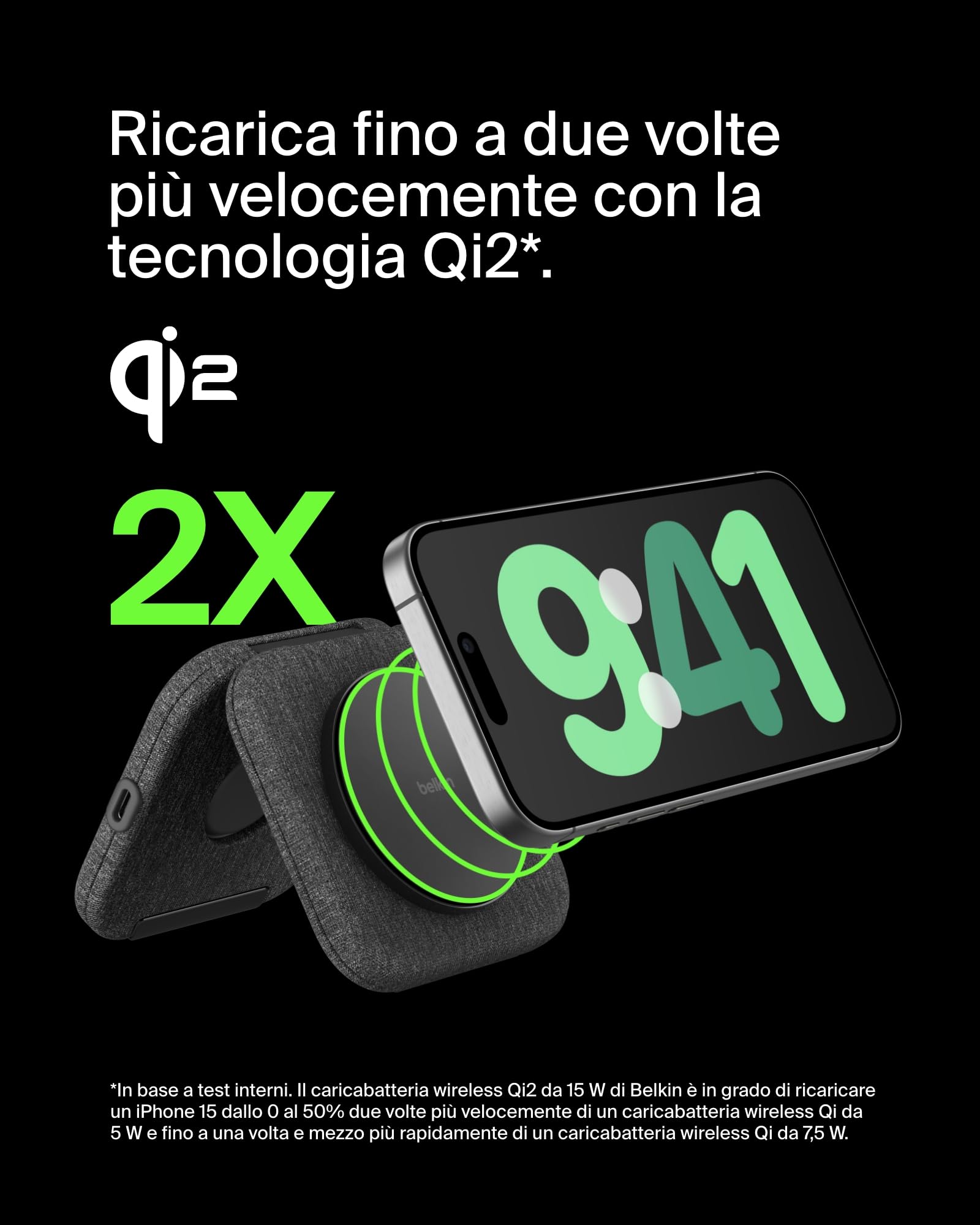 belkin-boostcharge-pro-2-in-1-tappetino-di-ricarica-magnetica-pieghevole-15w-qi2 image 2