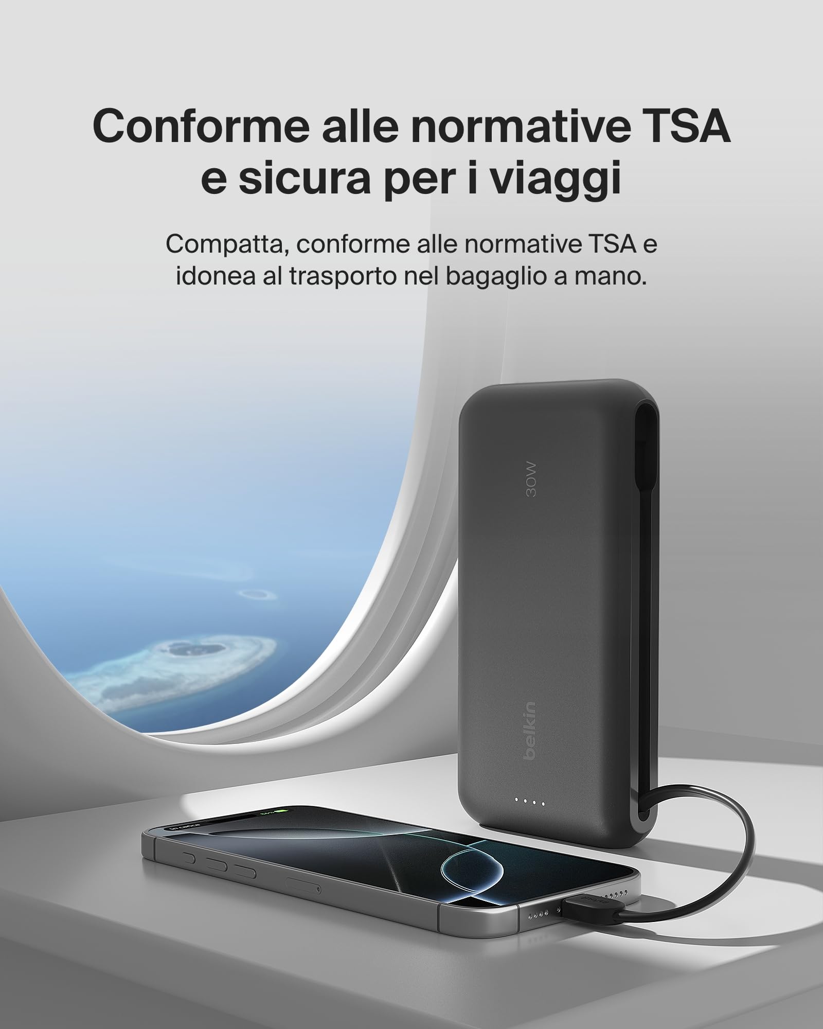 belkin-boostcharge-power-bank-20-000-mah-pd-30-w-con-cavo-usb-c-integrato-ricari image 6