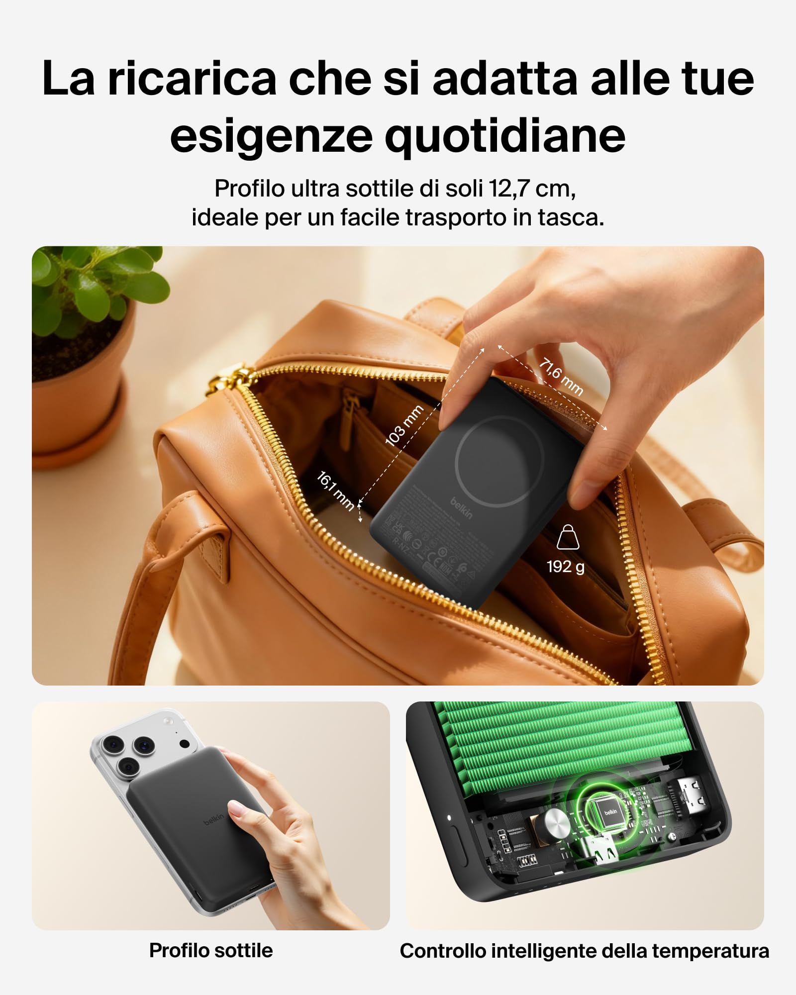 belkin-boostcharge-power-bank-magnetico-10-000-mah-qi2-7-5w-ultra-sottile-con-an image 3