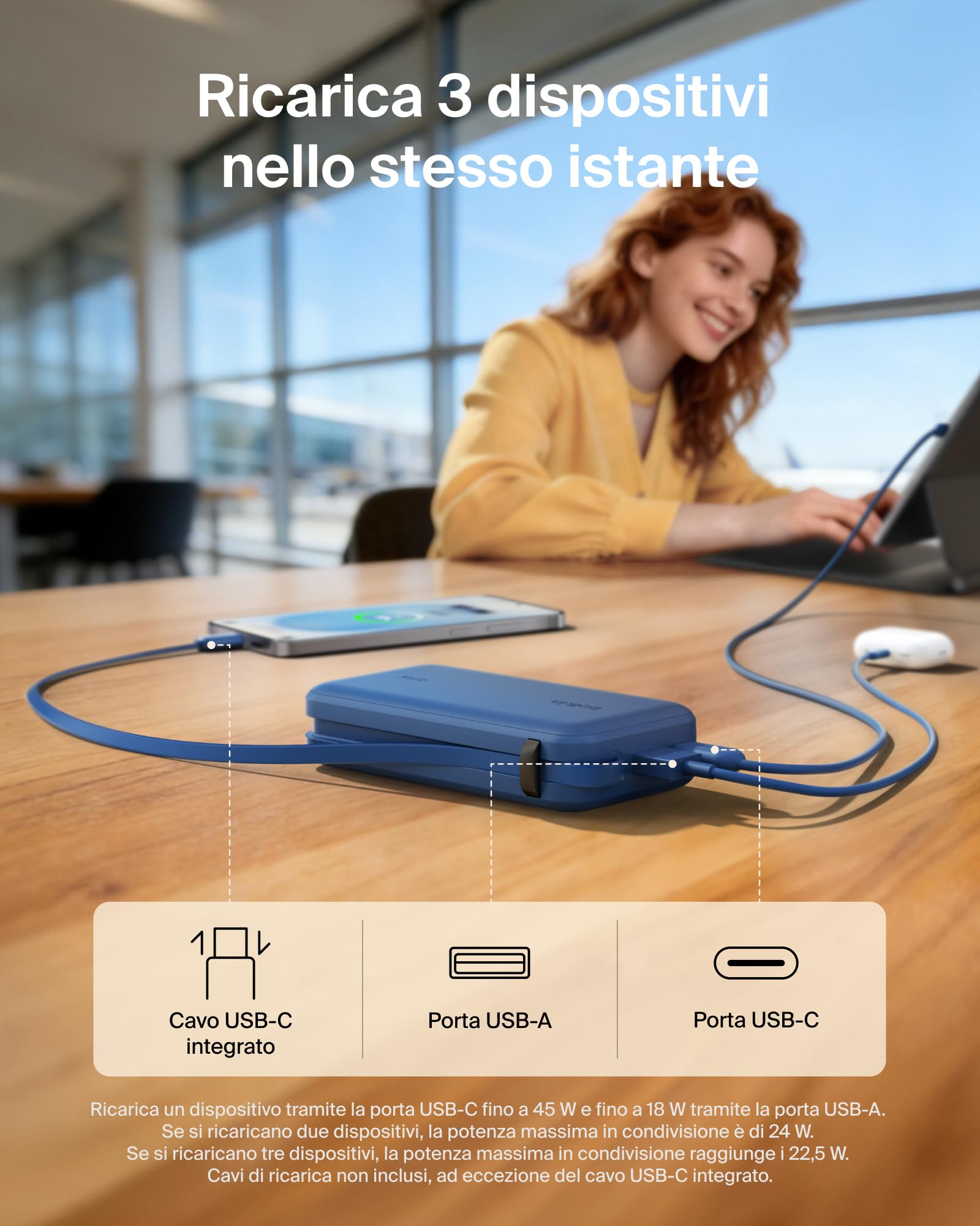 belkin-ultracharge-10-000-mah-power-bank-45w-pd-con-cavo-usb-c-integrato-e-displ image 3